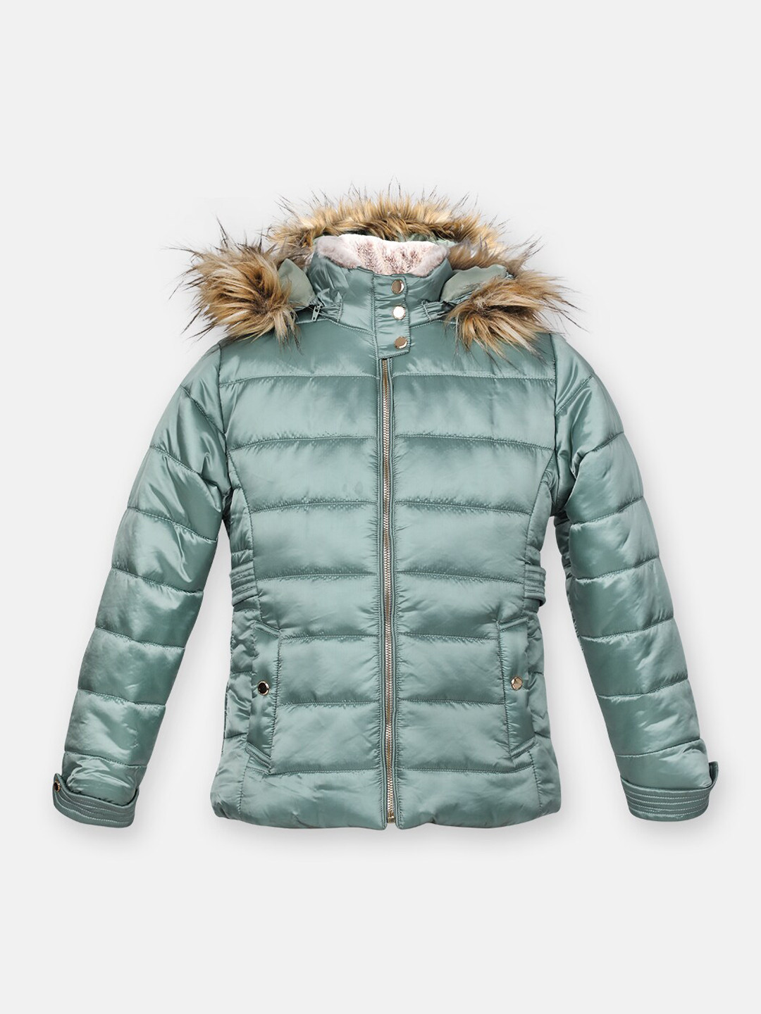 

CHKOKKO Girls Hooded Puffer Jacket, Green