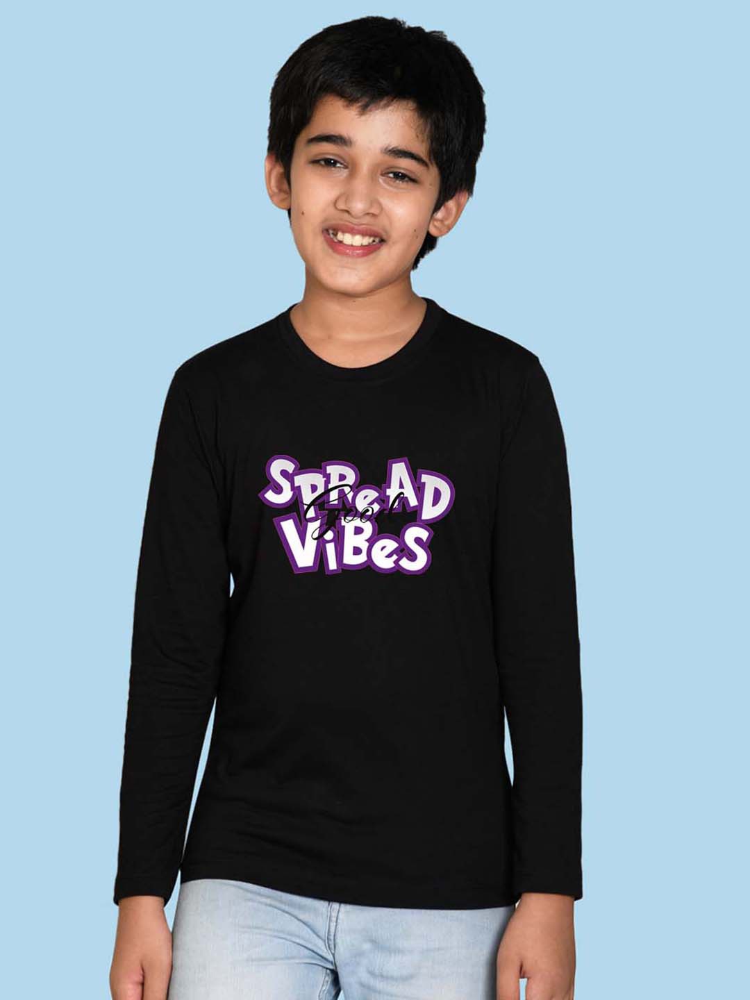 

NUSYL Boys Typography Printed Cotton T-shirt, Black