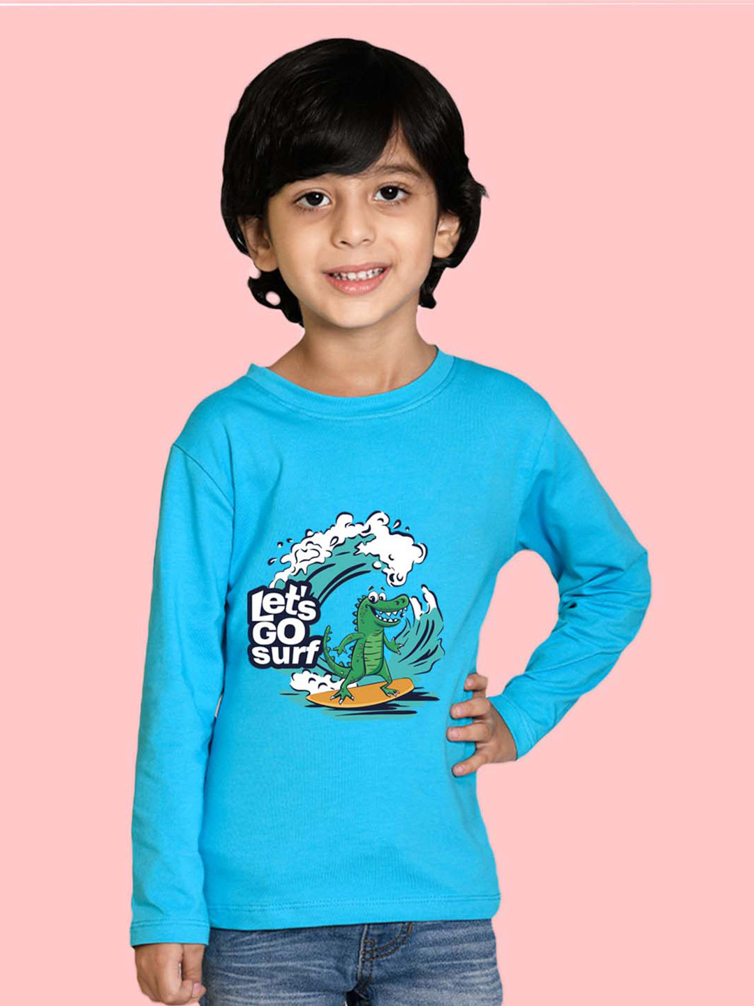 

NUSYL Boys Graphic Printed Cotton T-shirt, Blue