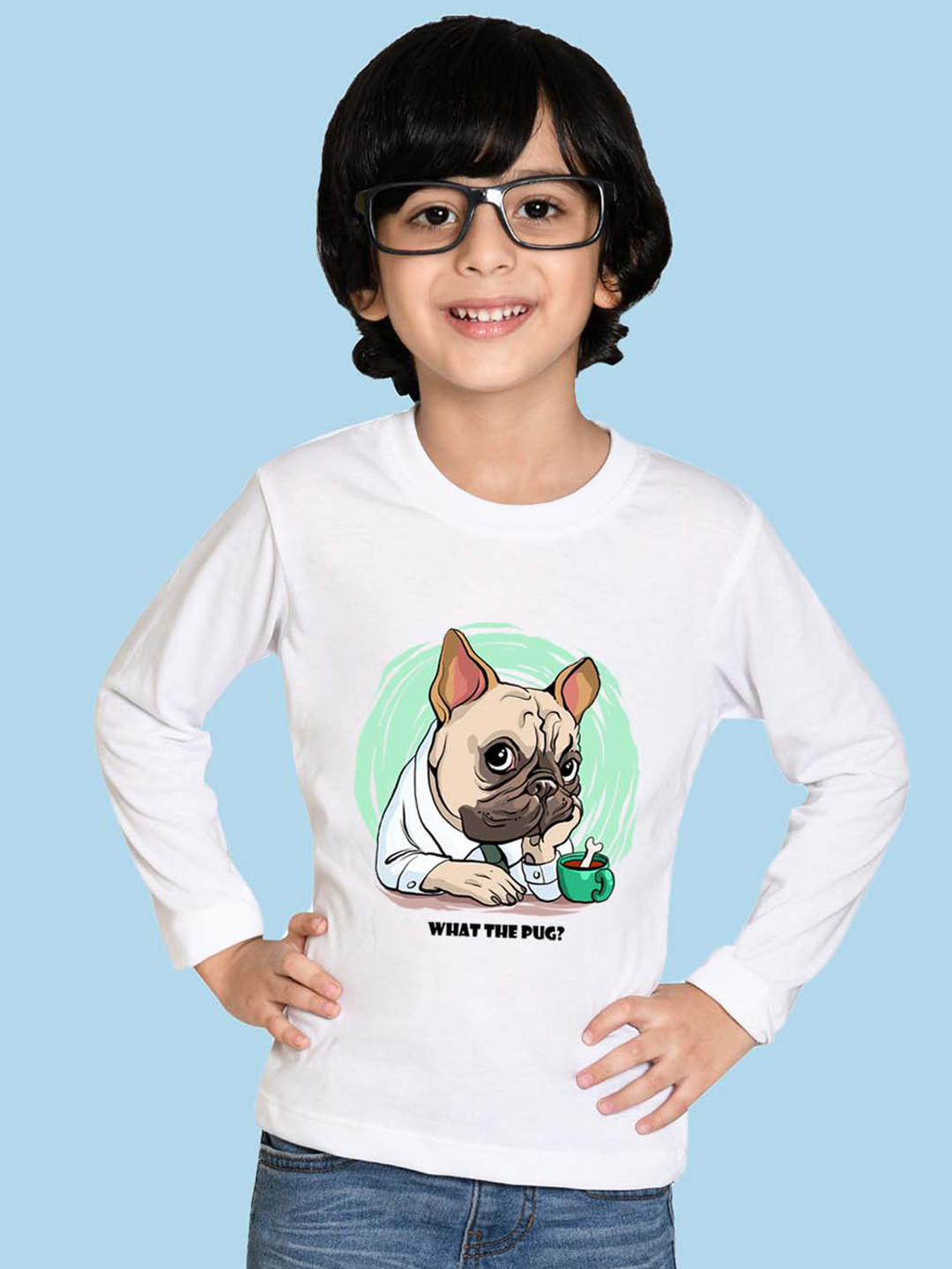 

NUSYL Boys Graphic Printed Cotton T-shirt, White