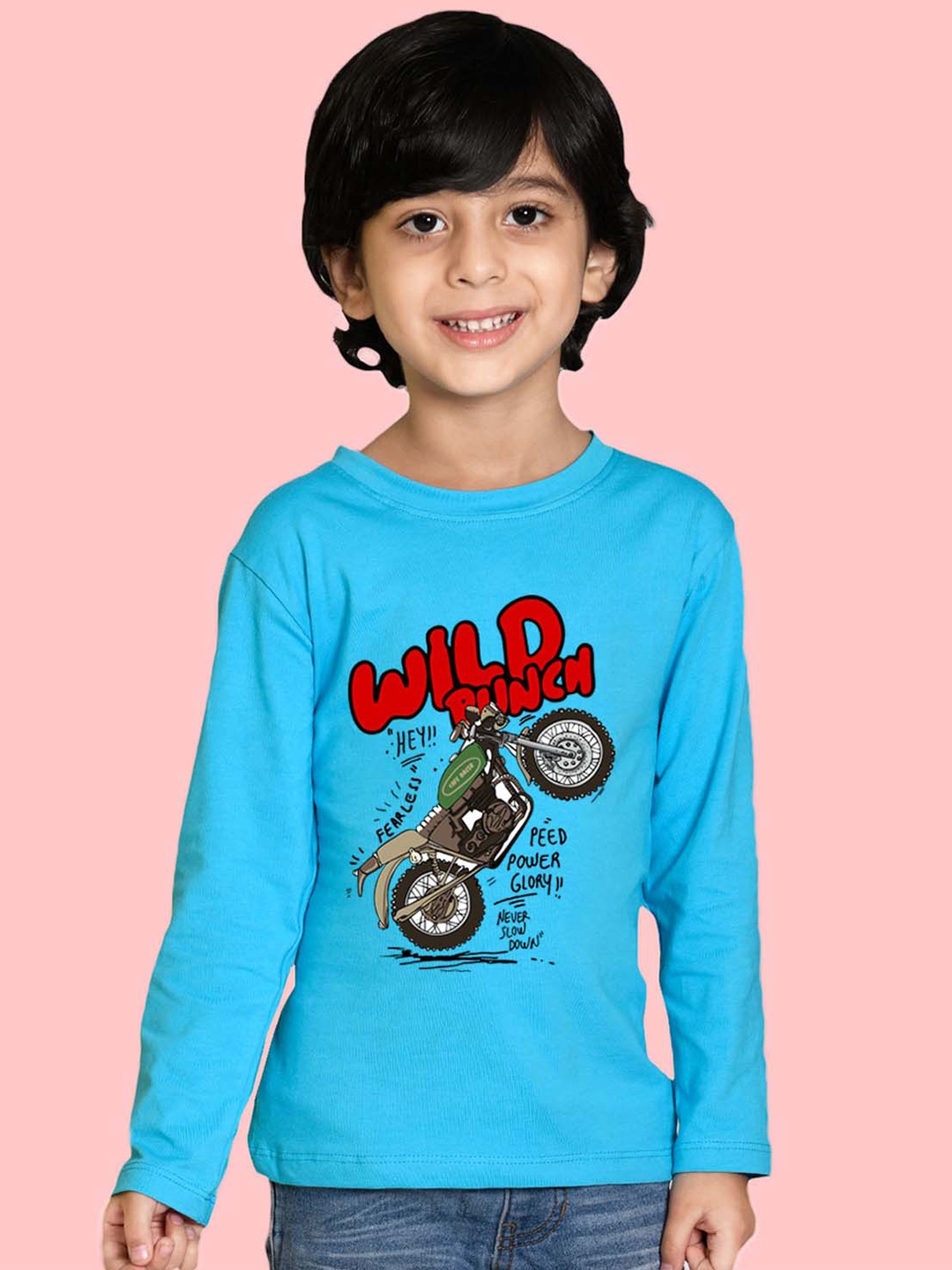 

NUSYL Boys Graphic Printed Cotton Long Sleeved T-shirt, Blue