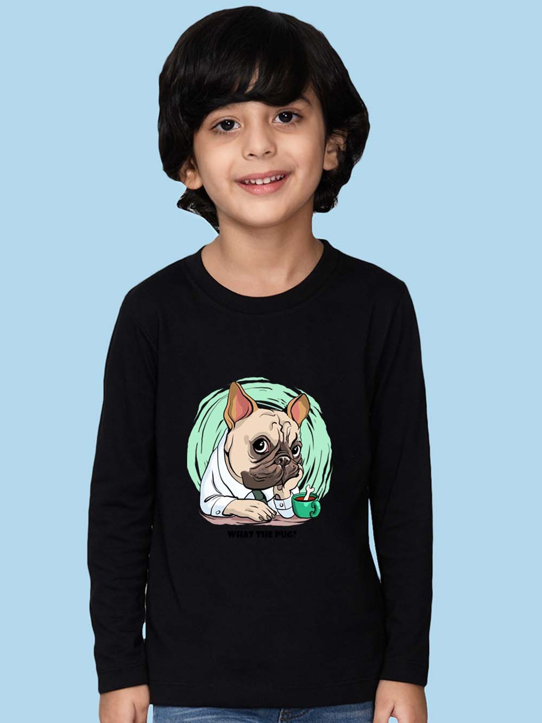 

NUSYL Boys Graphic Printed Cotton T-shirt, Black