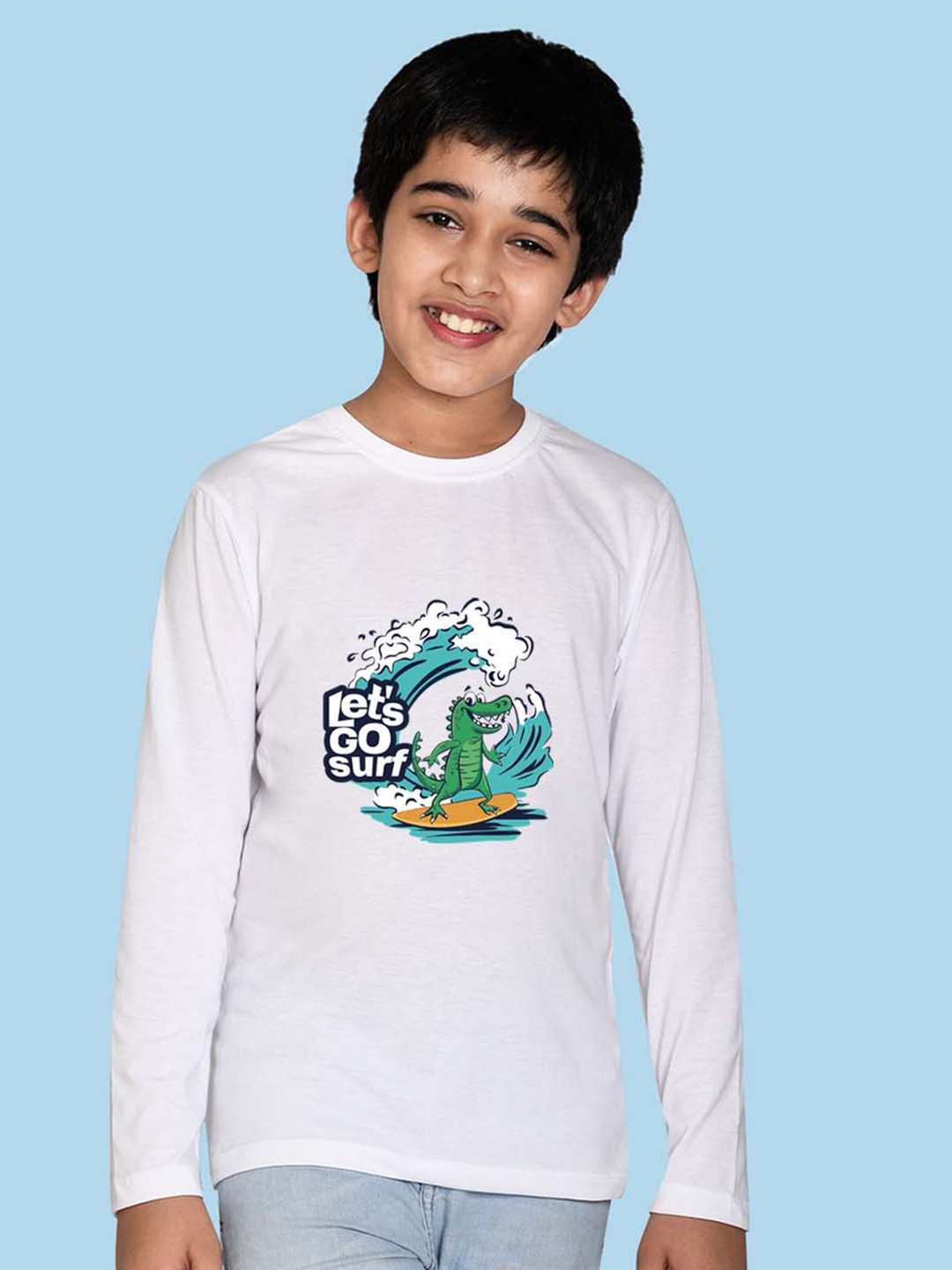 

NUSYL Boys Graphic Printed Cotton T-shirt, White
