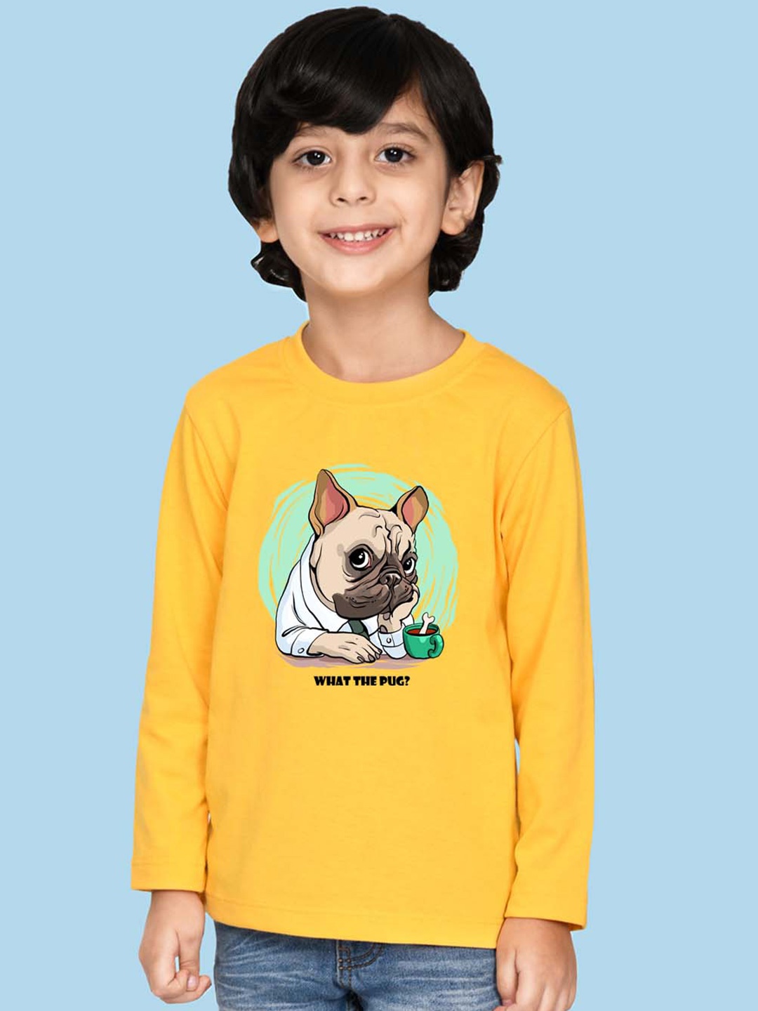 

NUSYL Boys Graphic Printed Cotton T-shirt, Yellow