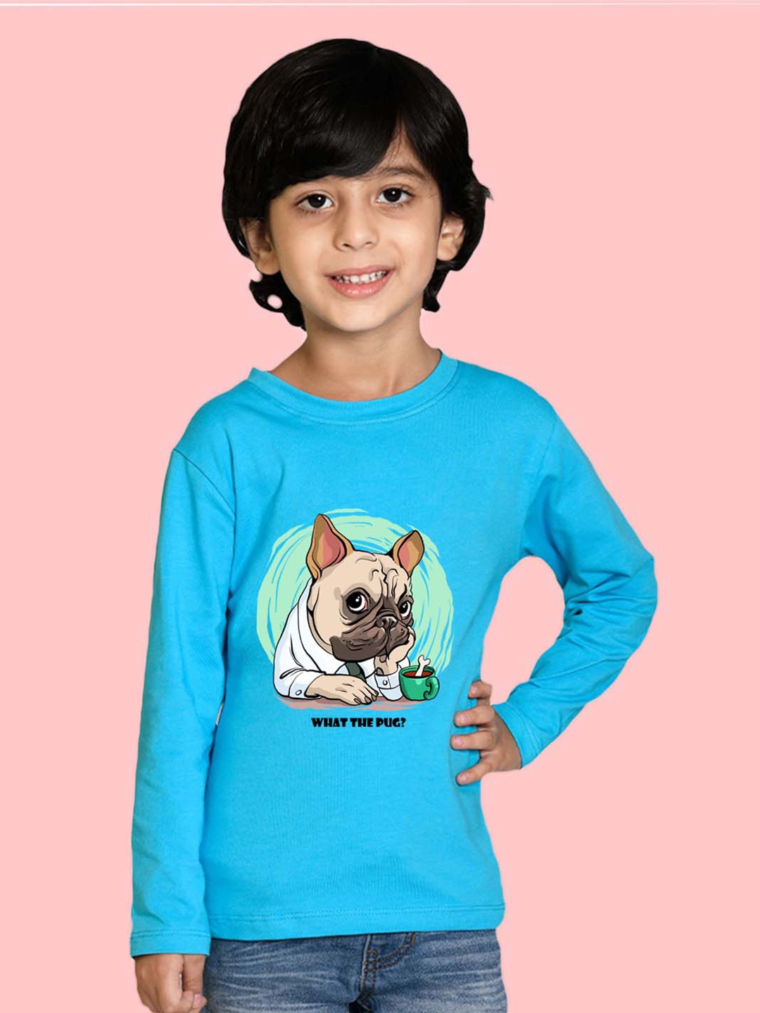 

NUSYL Boys Graphic Printed Cotton T-shirt, Blue