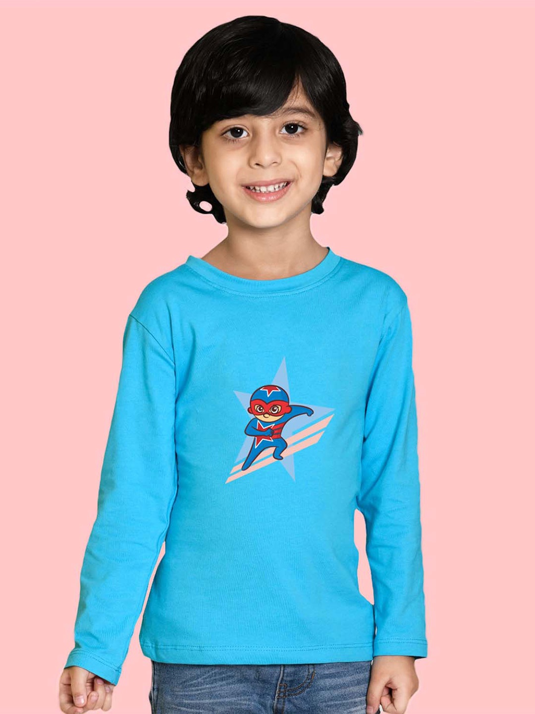 

NUSYL Boys Graphic Printed Cotton T-shirt, Blue