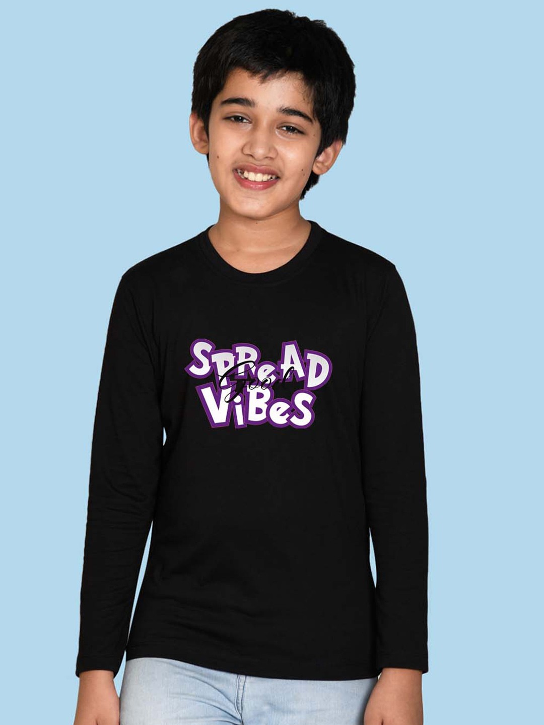 

NUSYL Boys Typography Printed Pure Cotton T-shirt, Black