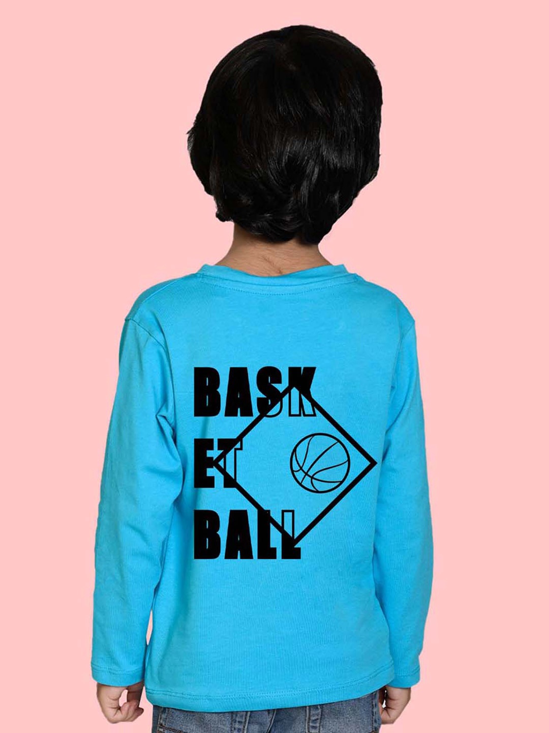 

NUSYL Boys Typography Printed Cotton T-shirt, Blue