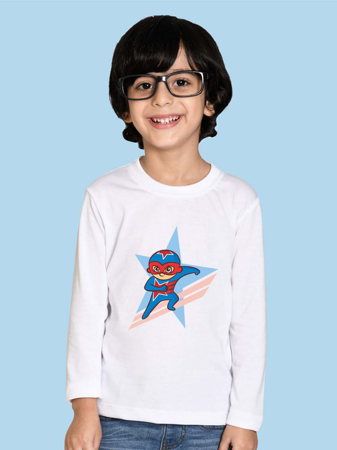 

NUSYL Boys Graphic Printed Cotton T-shirt, White