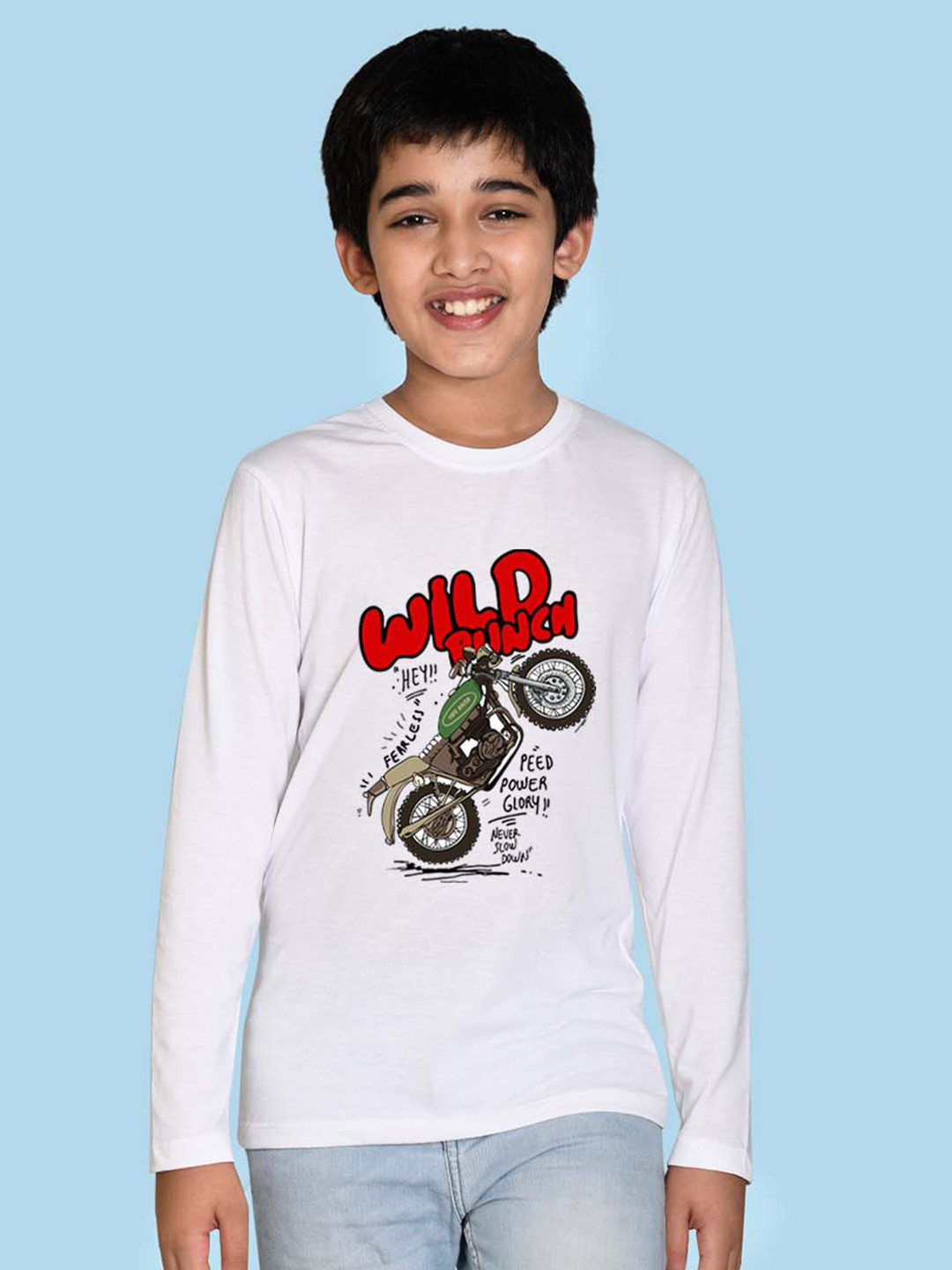 

NUSYL Boys Graphic Printed Cotton T-shirt, White