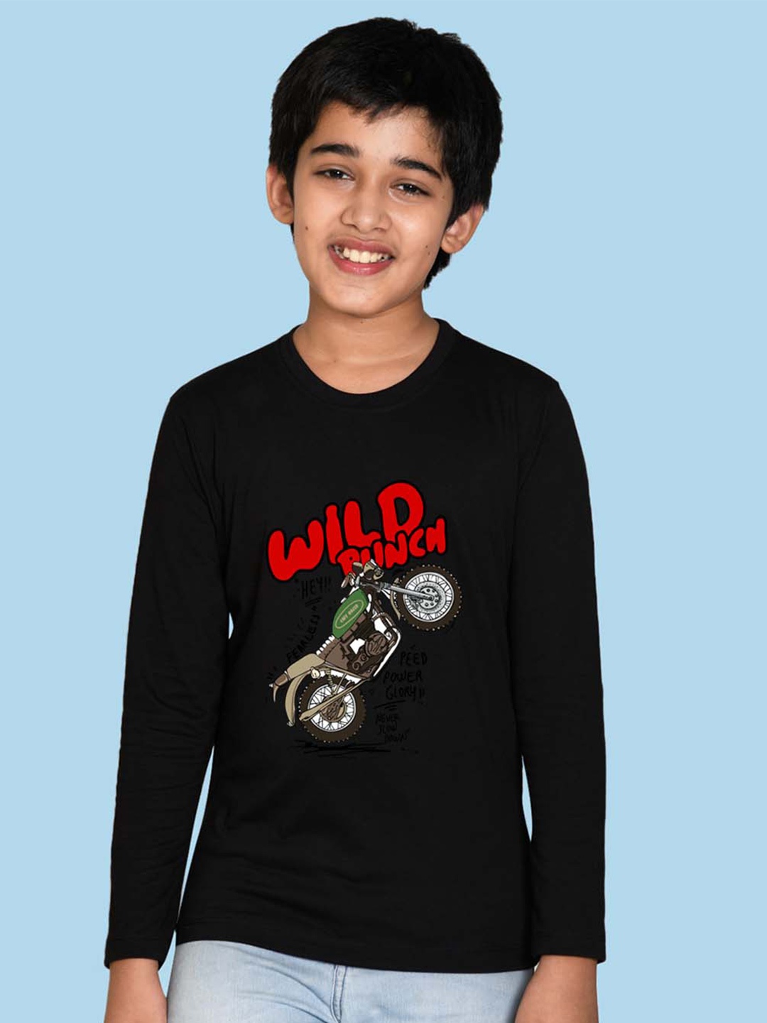 

NUSYL Boys Graphic Printed Cotton T-shirt, Black