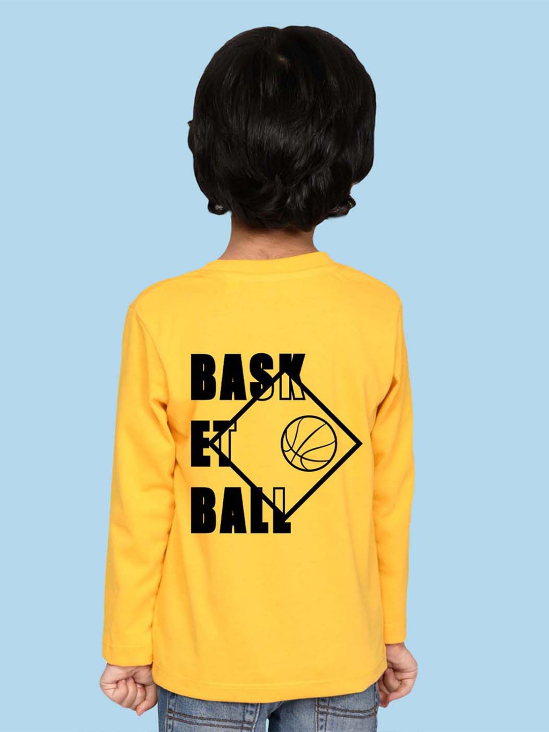 

NUSYL Boys Typography Printed Cotton T-shirt, Yellow