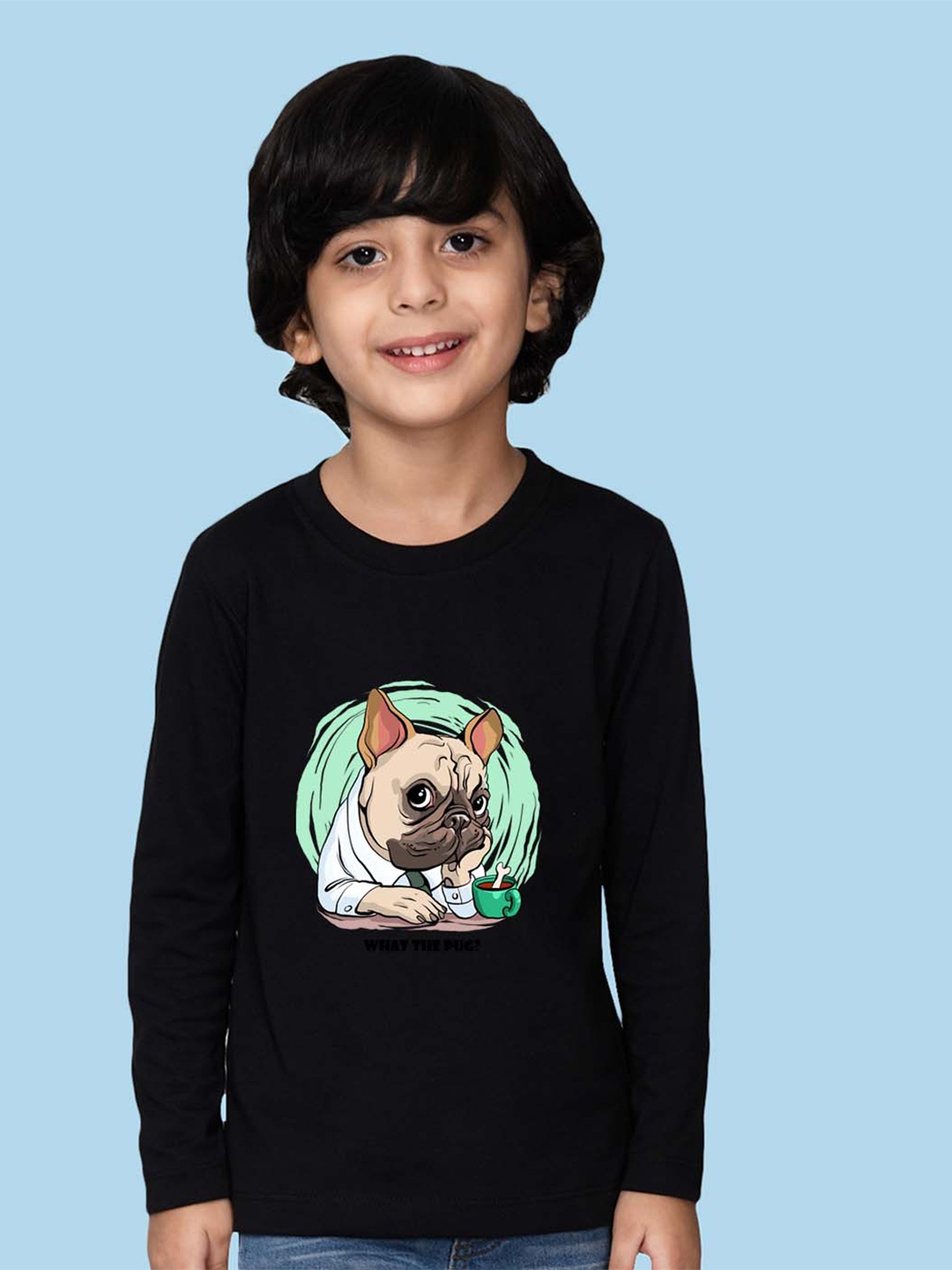 

NUSYL Boys Graphic Printed Cotton T-shirt, Black