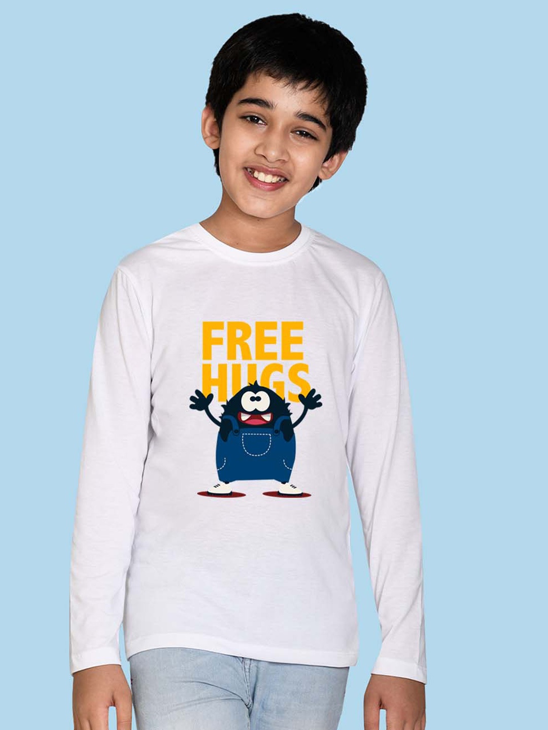 

NUSYL Boys Typography Printed Cotton T-shirt, White