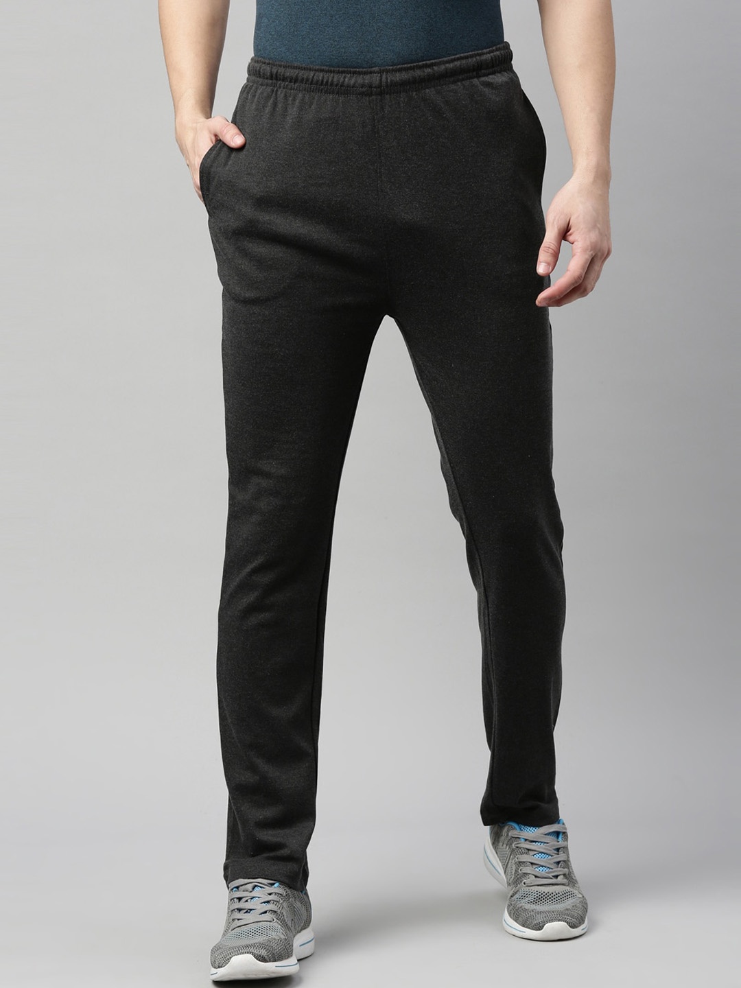 

Proline Men Mid Rise Cotton Track Pants, Charcoal
