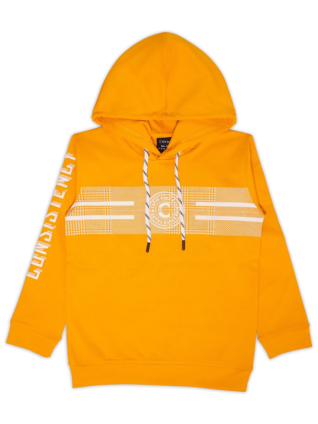 

CAVIO Boys Abstract Printed Hooded Cotton Pullover Sweatshirt, Yellow