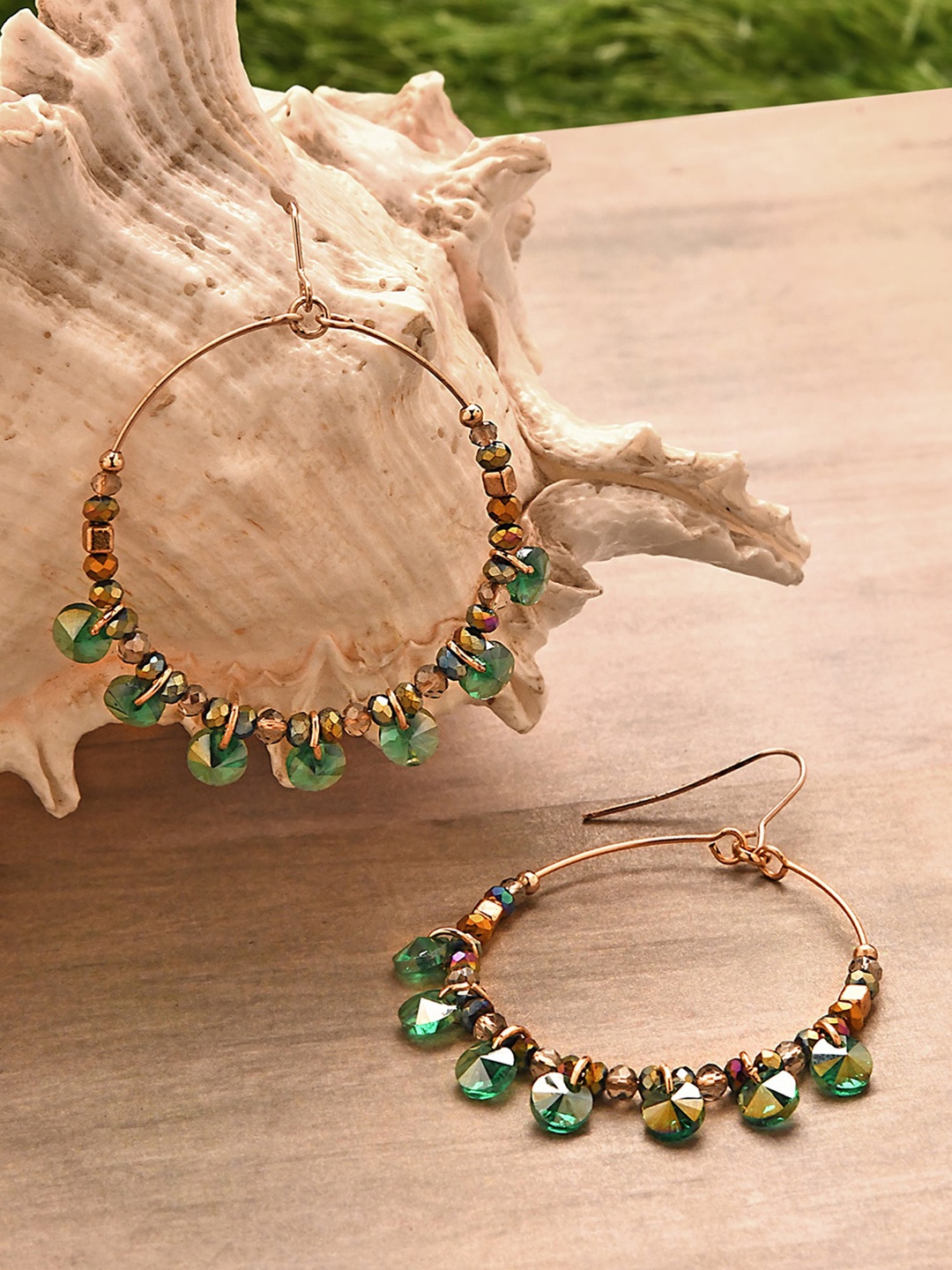 

Accessorize Crystals Classic Hoop Earrings, Green