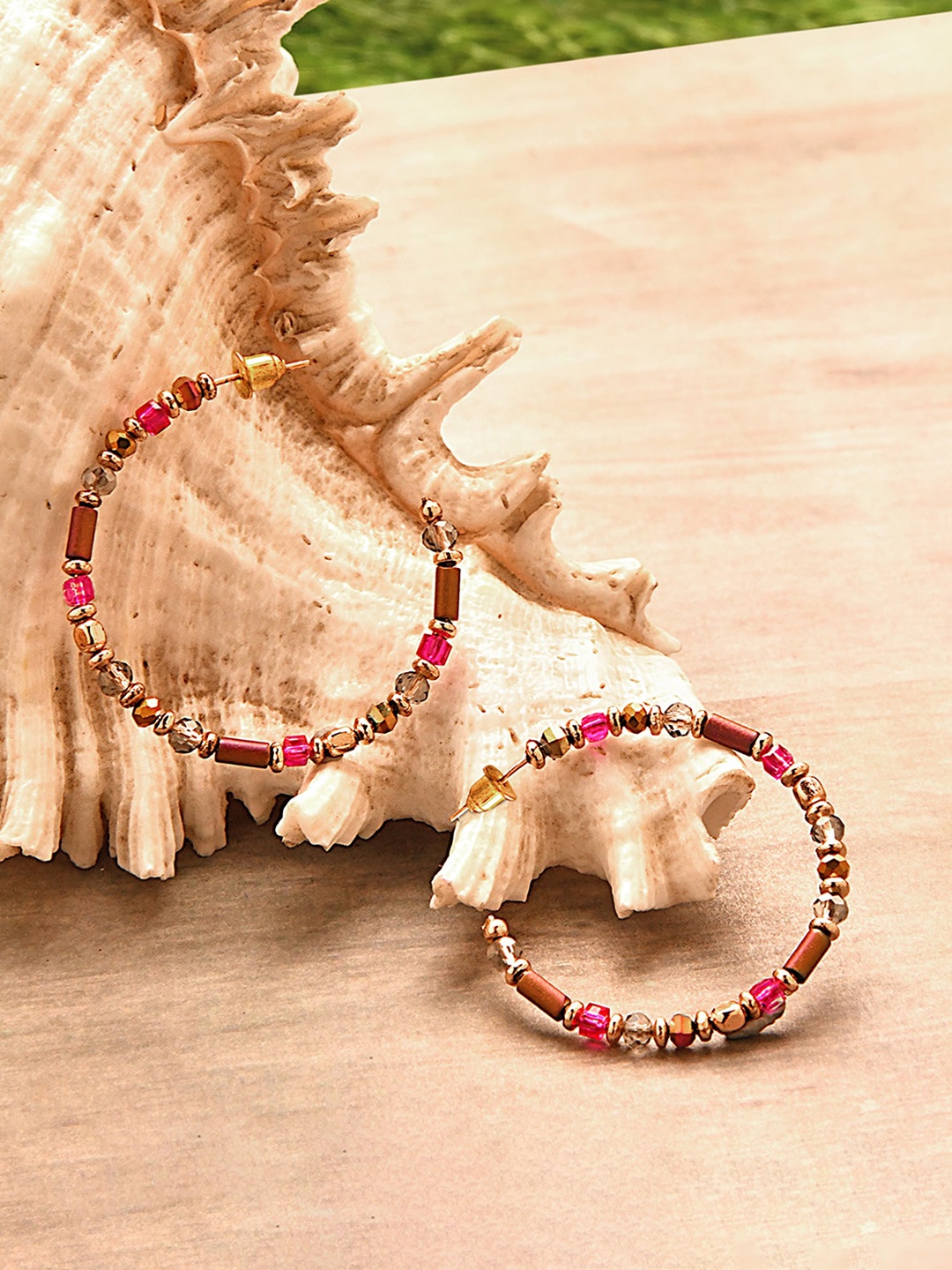 

Accessorize Beaded Classic Hoop Earrings, Gold