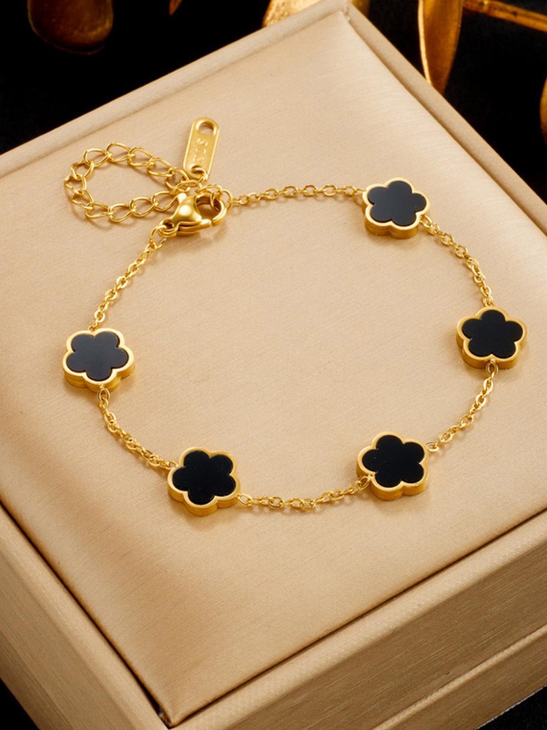 

MYKI Cubic Zirconia Gold-Plated Link Bracelet