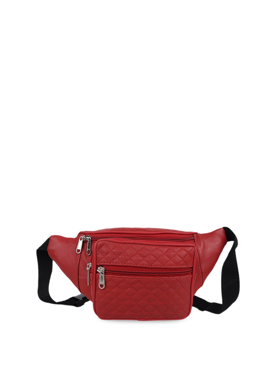 

CIMONI Leather Quilted Waist Pouch, Red