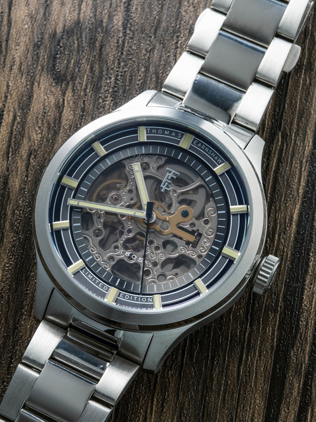 

EARNSHAW Men Scott Skeleton Dial Scratch Resistance Automatic Analogue Motion Watch-ES-825, Grey