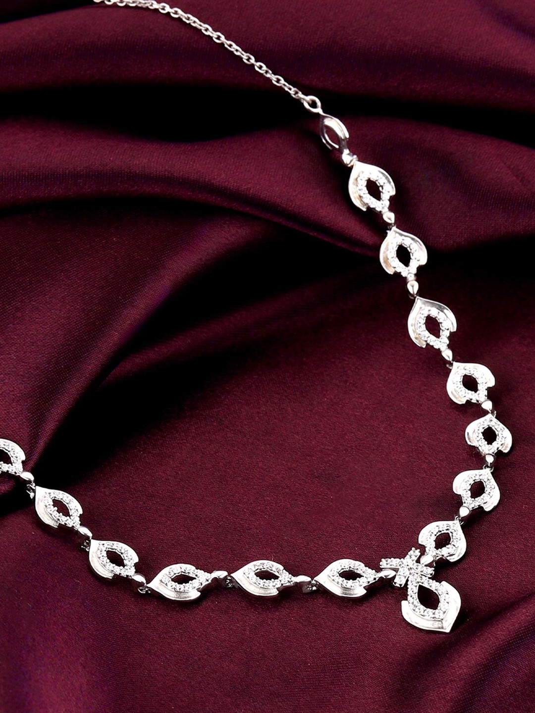 

GIVA 925 Sterling Silver Rhodium-Plated Cubic Zirconia-Studded Necklace