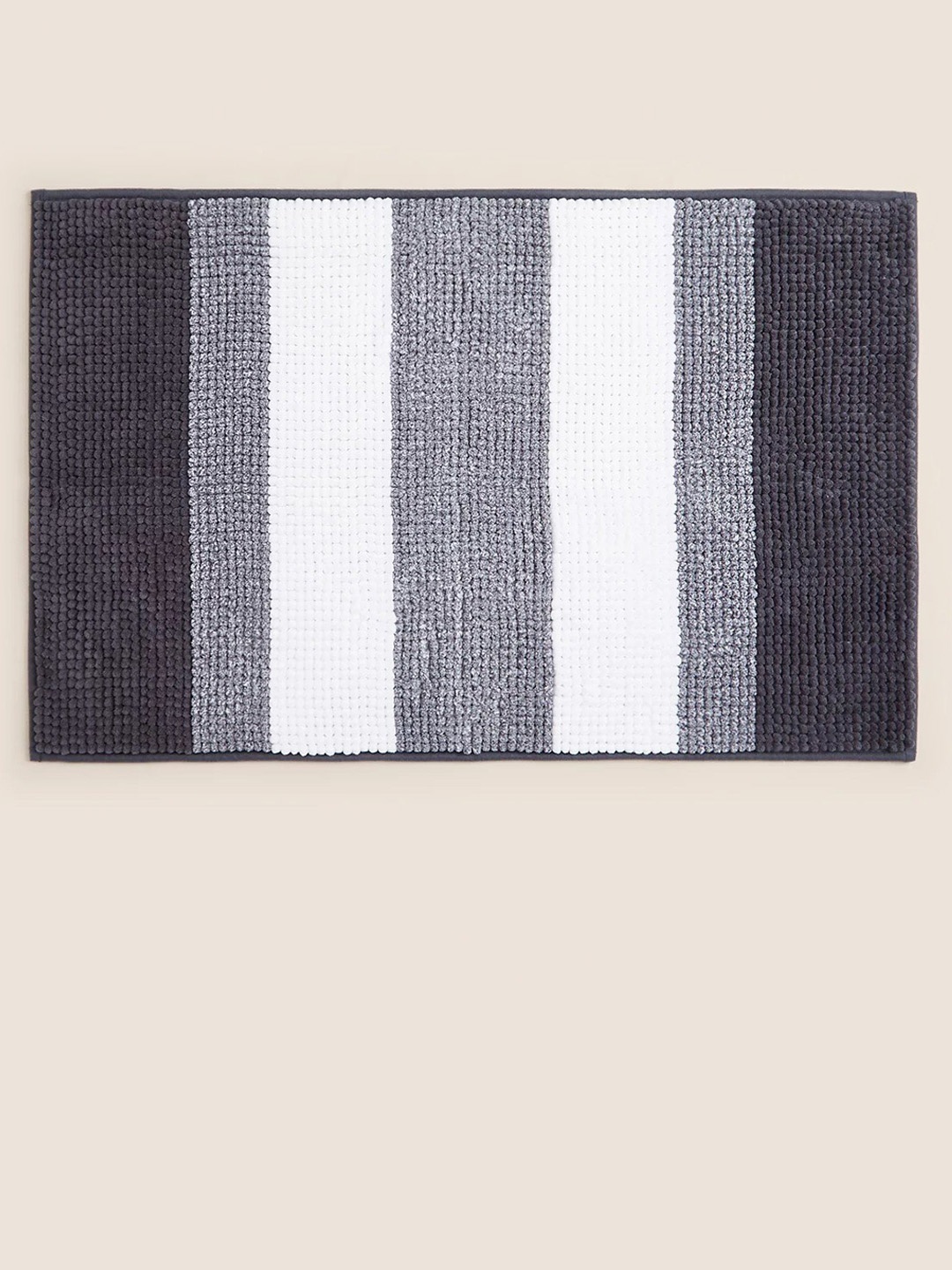

Marks & Spencer Charcoal Grey & White Striped Floor Mat