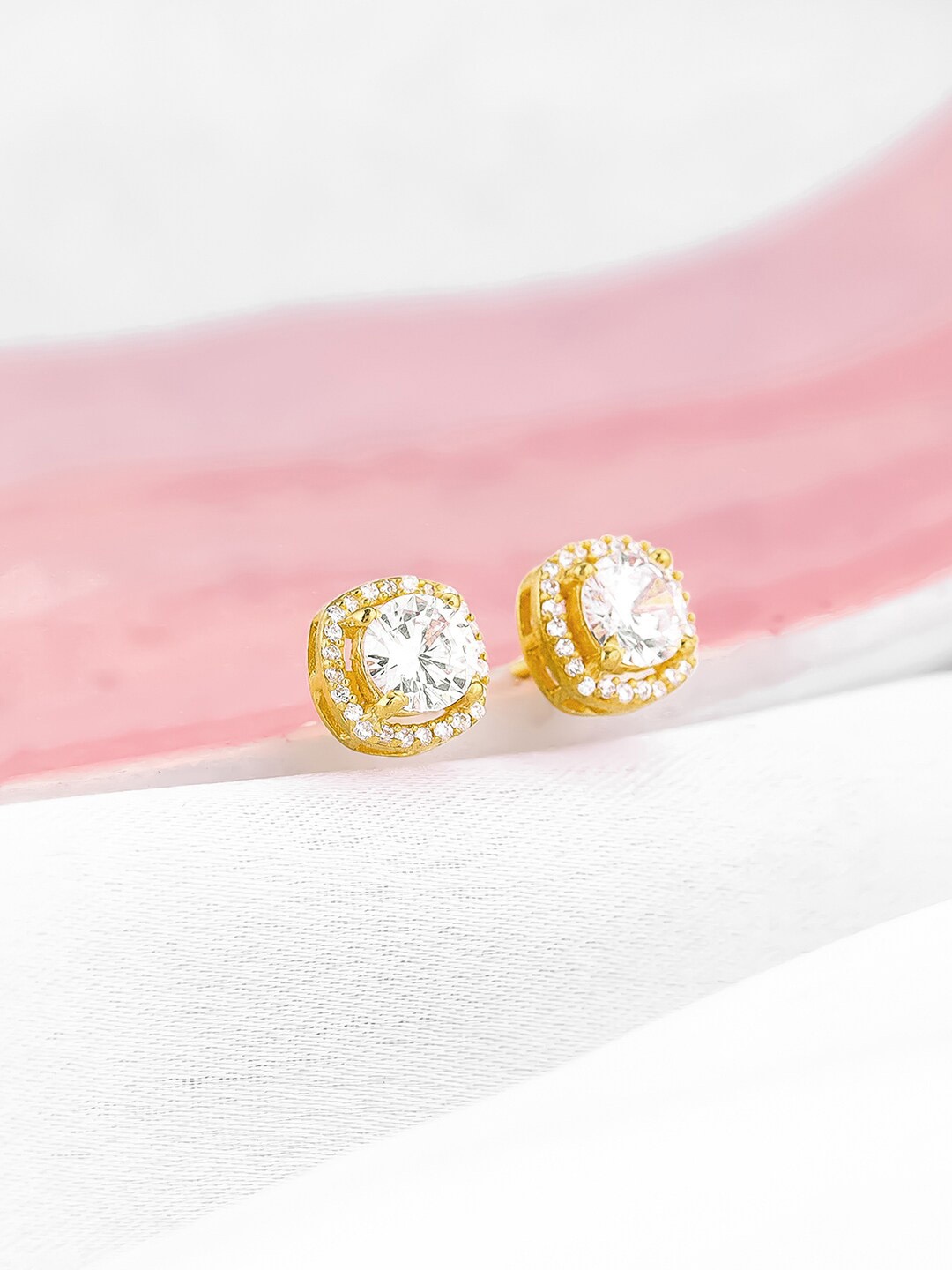 

GIVA Gold-Plated Contemporary Studs Earrings