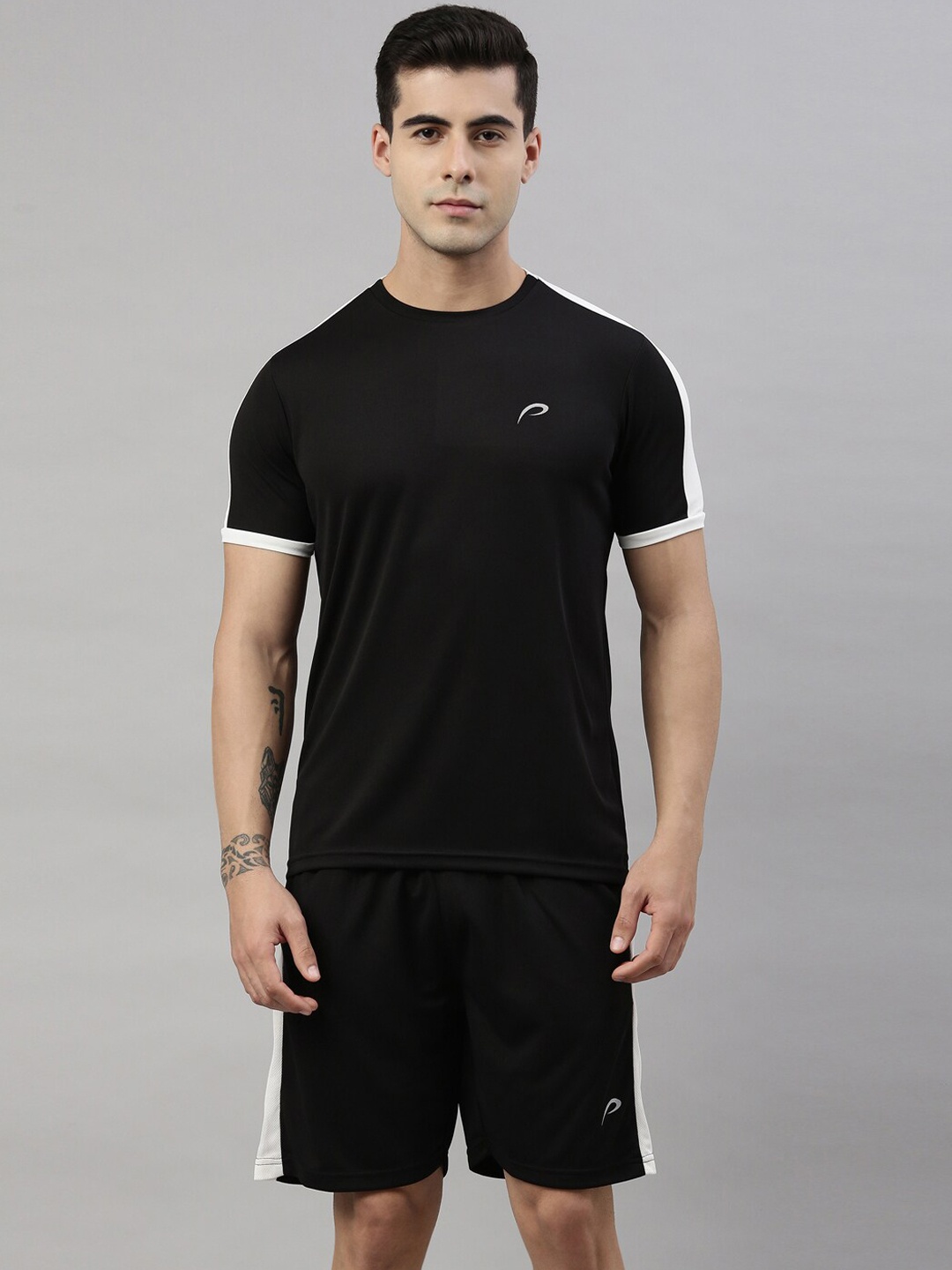 

Proline Round Neck Tshirt & Shorts Tracksuit, Black