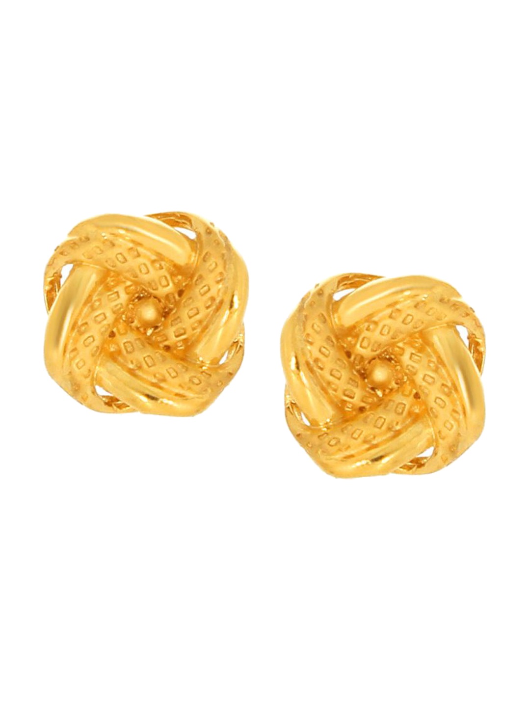 

SENCO 22KT Gold Twisted Stud Earrings-3.4gm