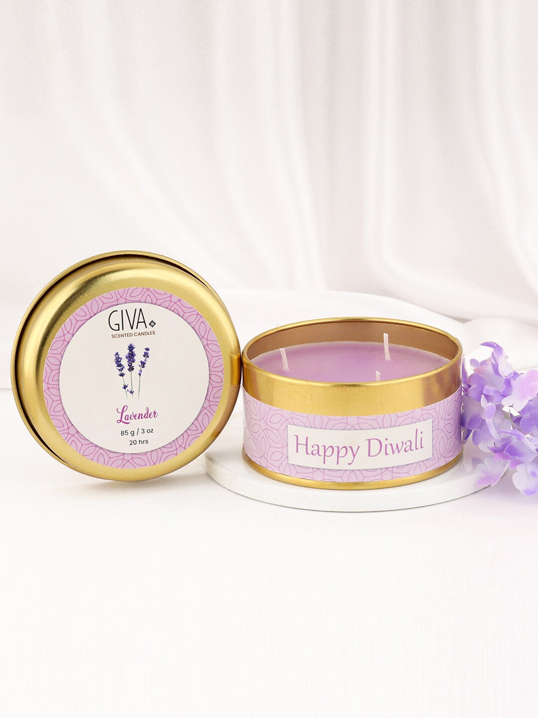 

GIVA Lavender Fragrance Wick Wax Candle With Lid