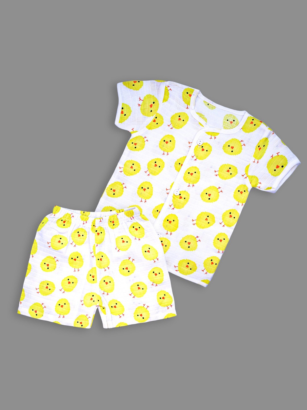 

Born Babies Infants Printed Organic Cotton Top with Shorts, Yellow
