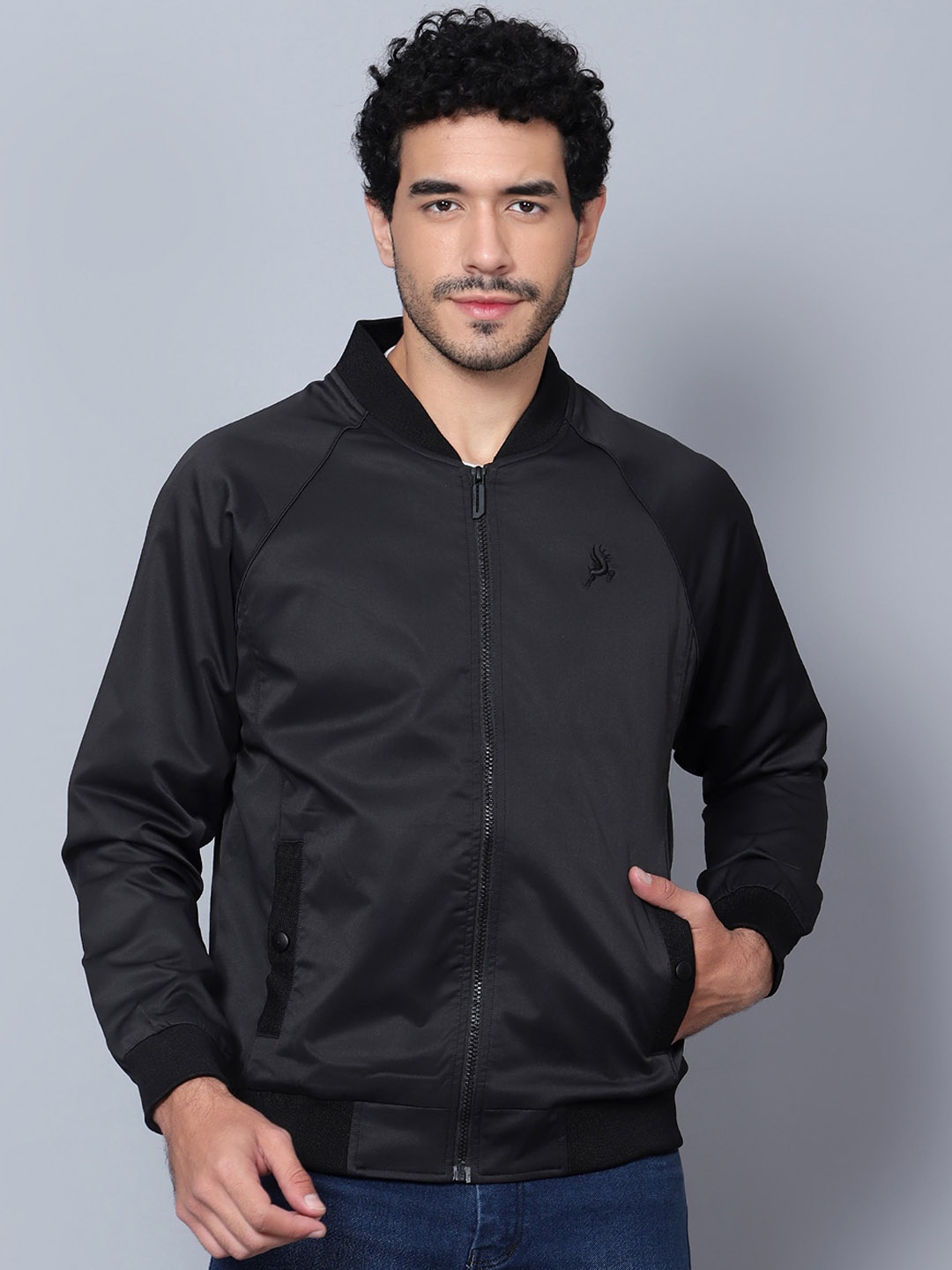 

Trenz Men Black Bomber Jacket