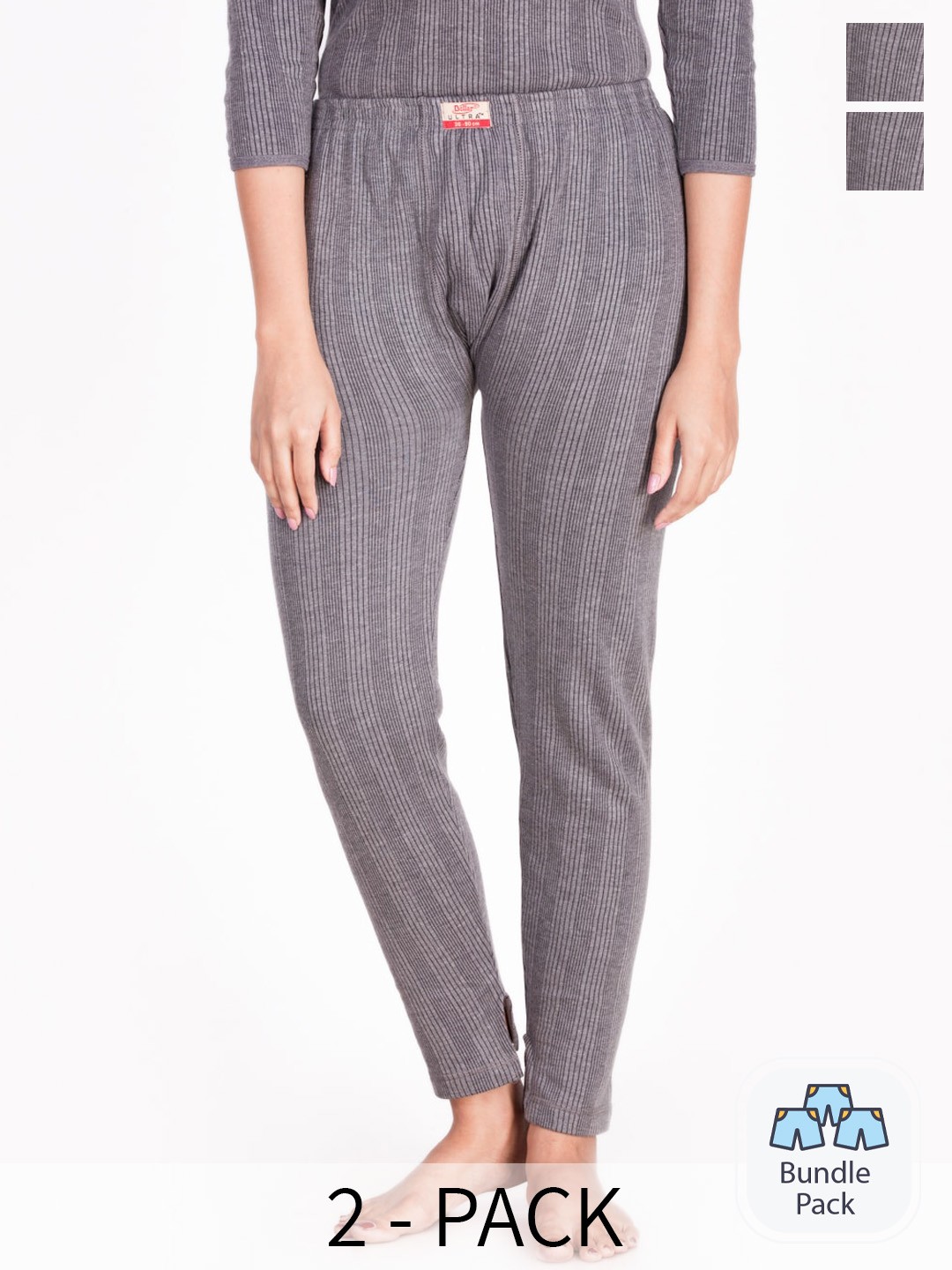 

Dollar Women Pack Of 2 Cotton Thermal Bottoms, Grey