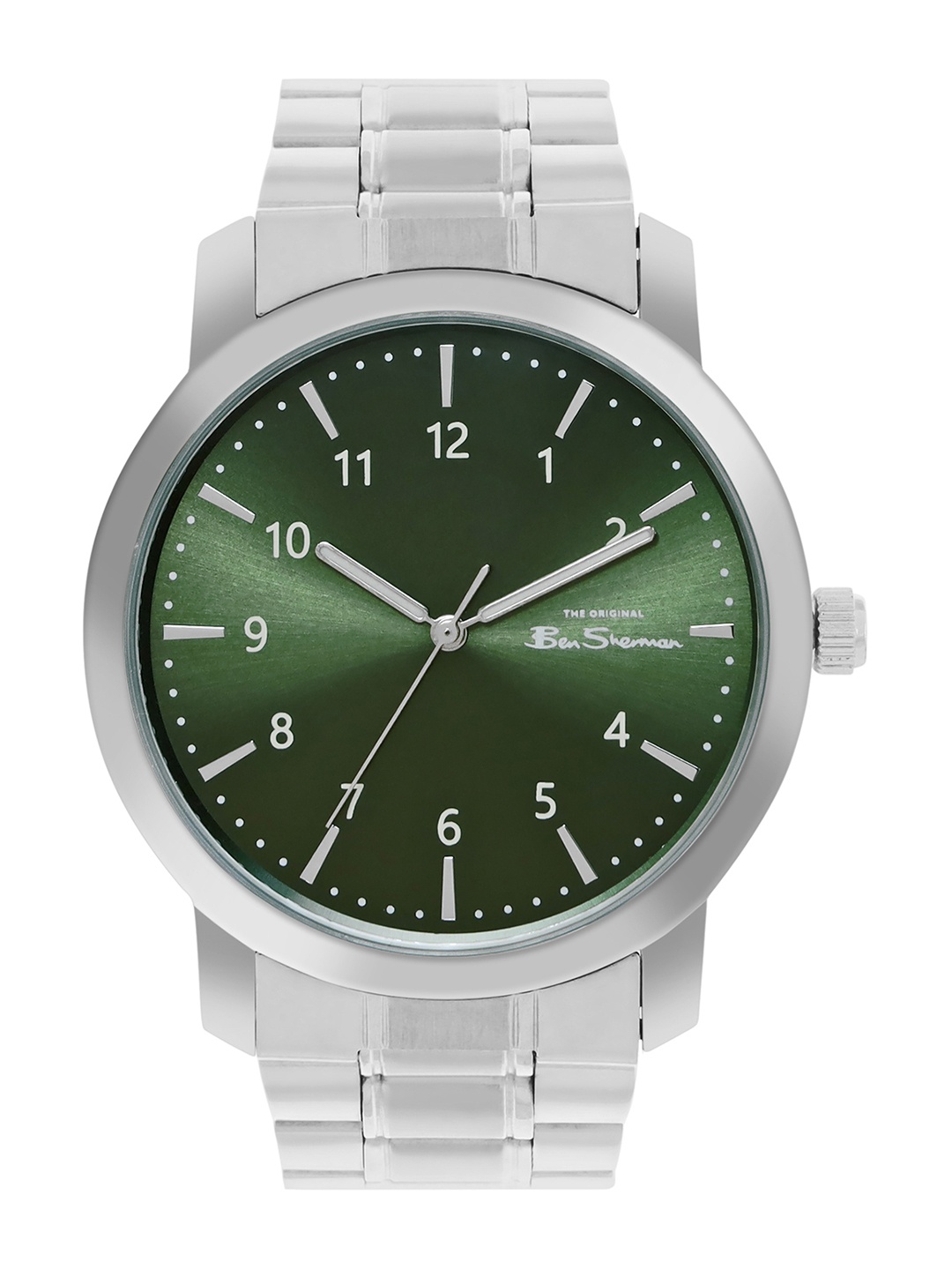 

BEN SHERMAN Men Textured Stainless Steel Bracelet Style Straps Analogue Watch BS100NSM, Green