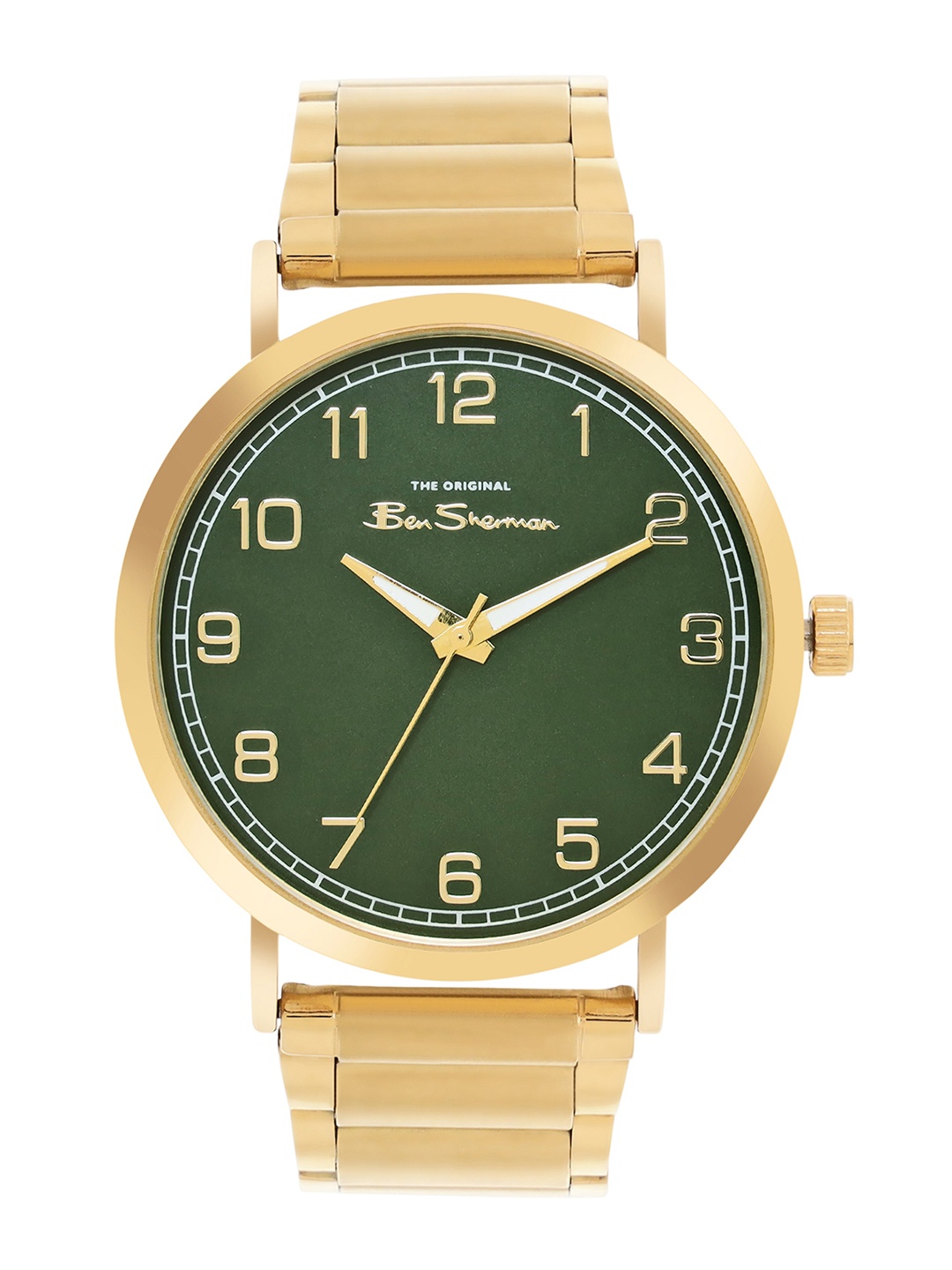 

BEN SHERMAN Men Textured Stainless Steel Bracelet Style Straps Analogue Watch BS095GM, Green