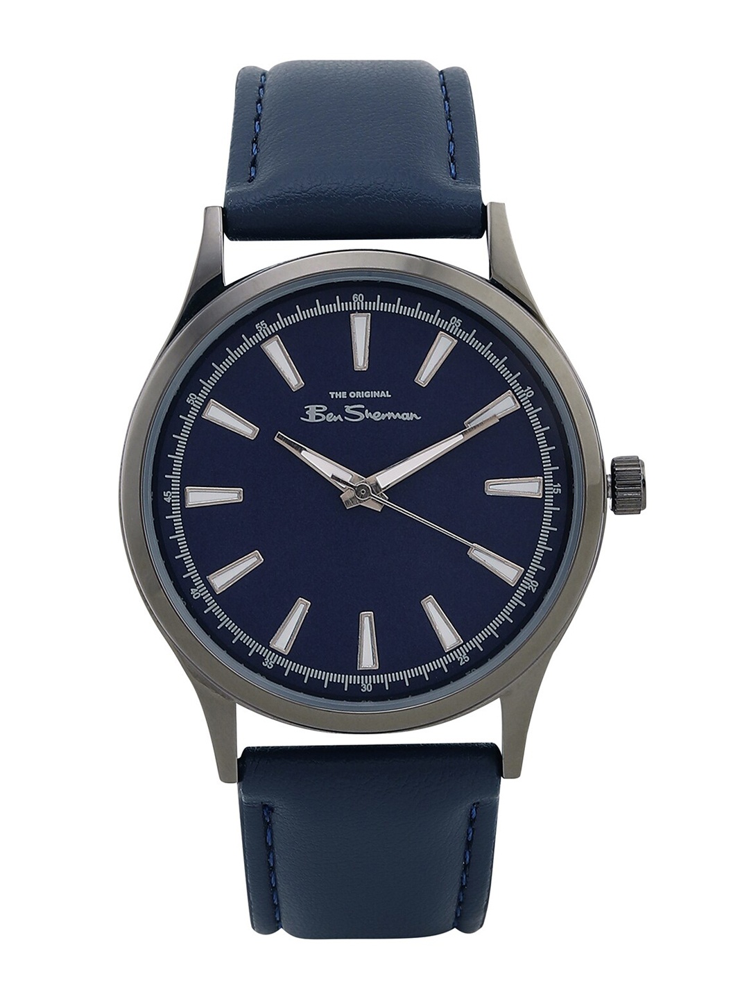 

BEN SHERMAN Men Leather Analogue Watch BS090U, Navy blue