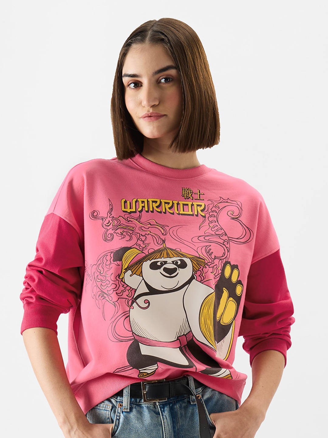 

The Souled Store Kung Fu Panda The Warrior Printed Long Sleeves Sweatshirt, Pink