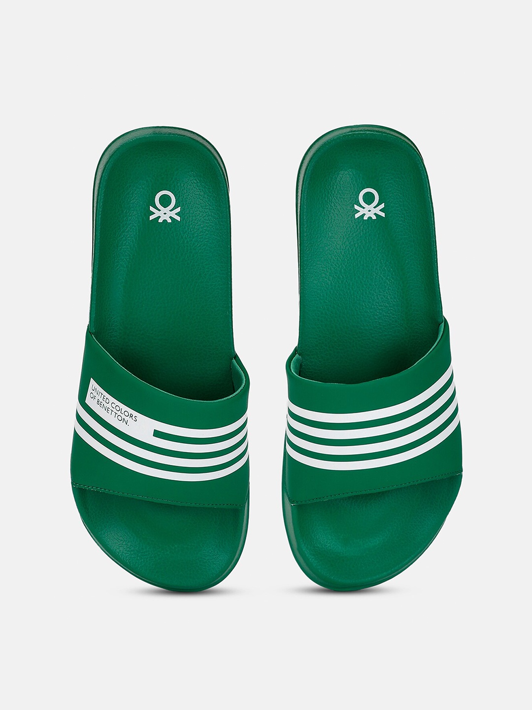 

United Colors of Benetton Men Printed Sliders, Green
