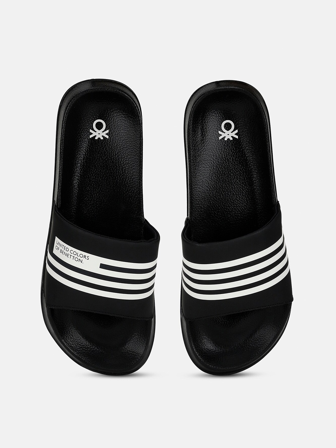 

United Colors of Benetton Men Printed Sliders, Black