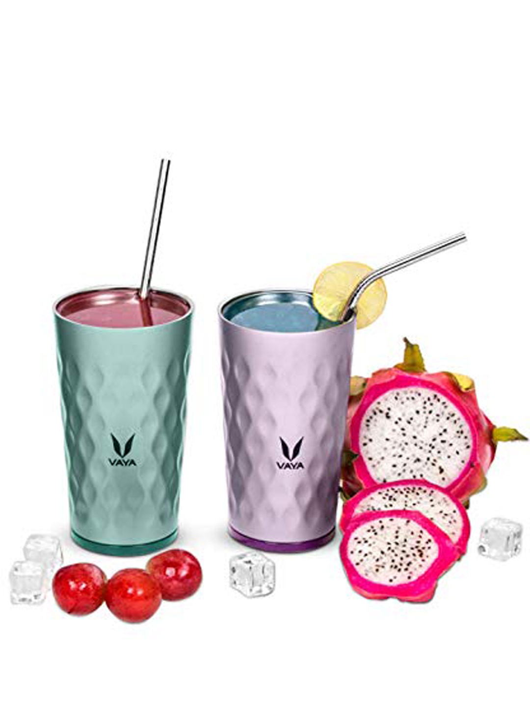 

Vaya 5 Pieces Metal Straws For Drinking, Silver