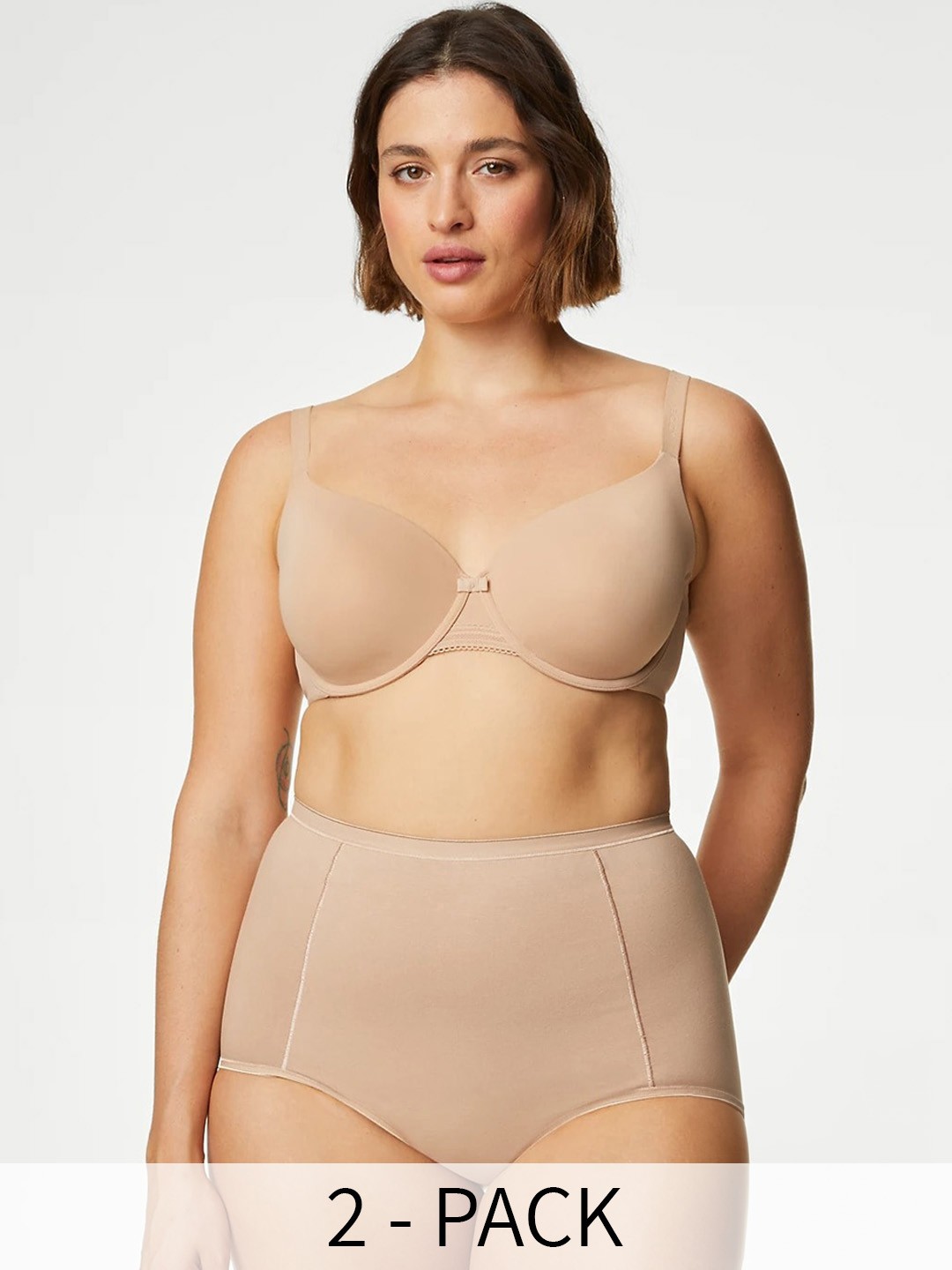 

Marks & Spencer Pack Of 2 Basic Briefs T321613ROSE QUARTZ, Cream