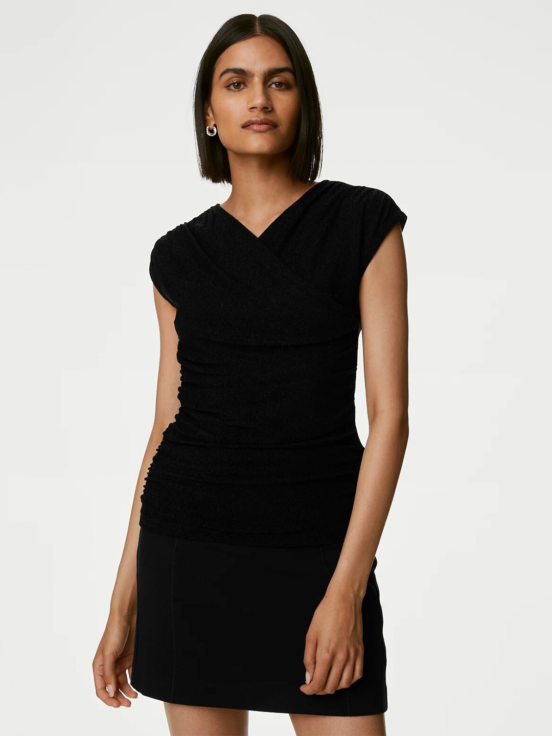 

Marks & Spencer V-Neck Extended Sleeves Sheath Dress, Black