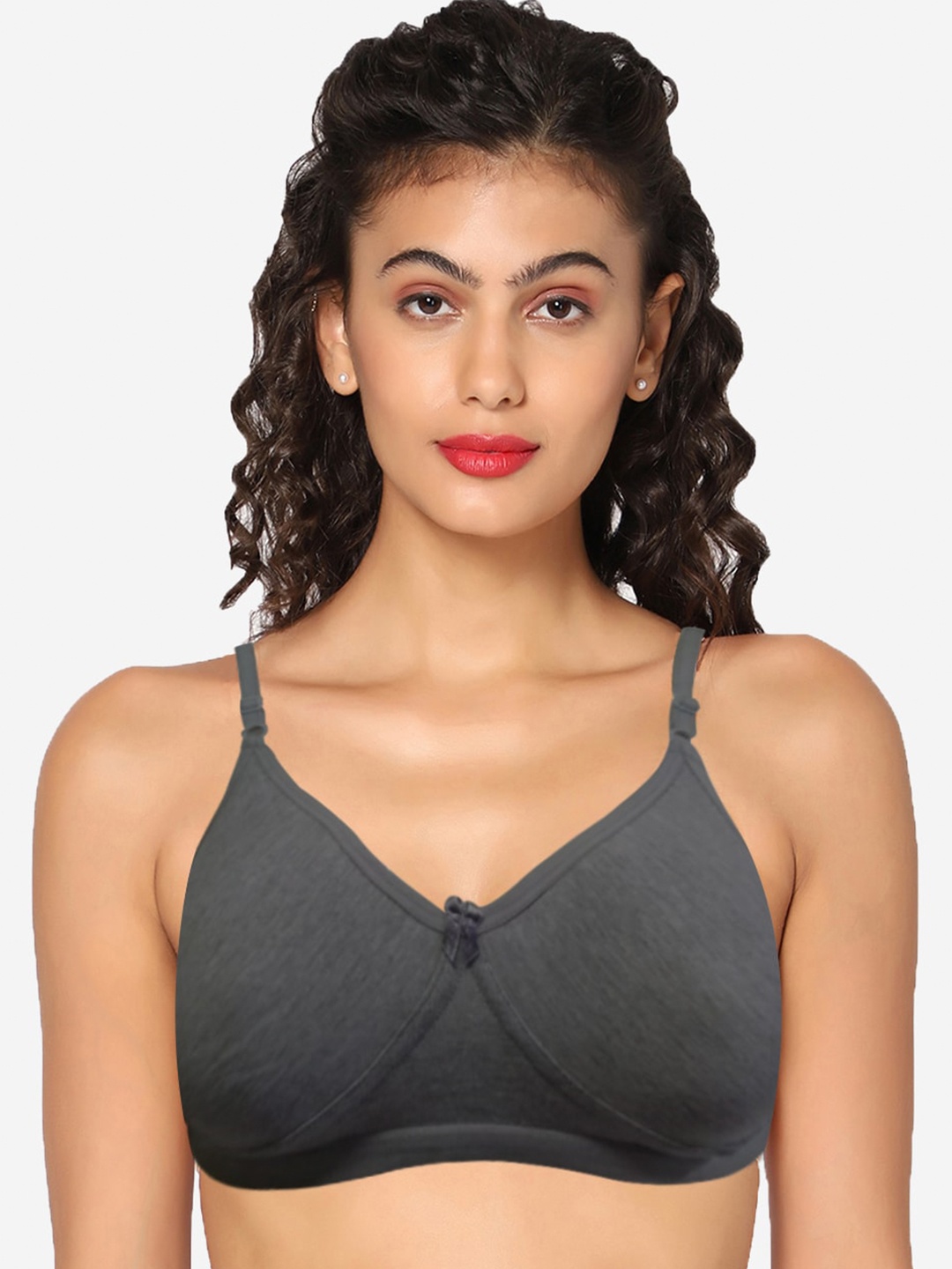 

In Care Non Padded Pure Cotton T-shirt Bra - Full Coverage, Charcoal