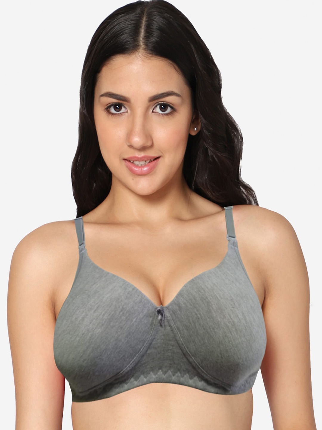 

In Care Full Coverage Pure Cotton T-Shirt Bra With All Day Comfort, Grey melange