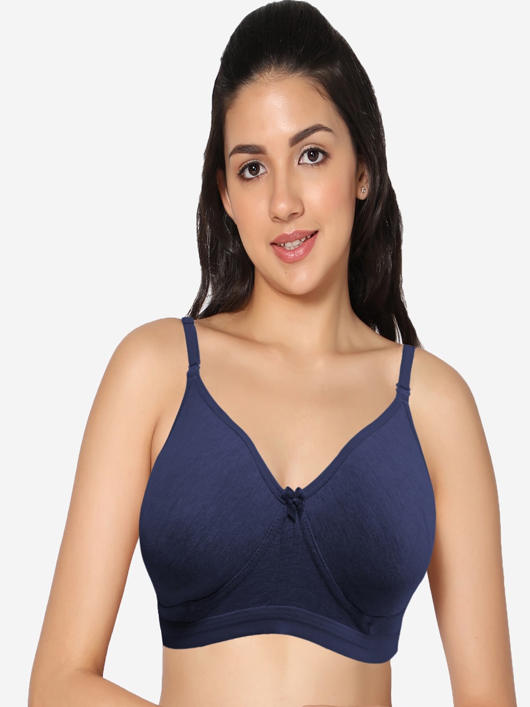 

In Care Full Coverage Pure Cotton T-Shirt Bra With All Day Comfort, Navy blue