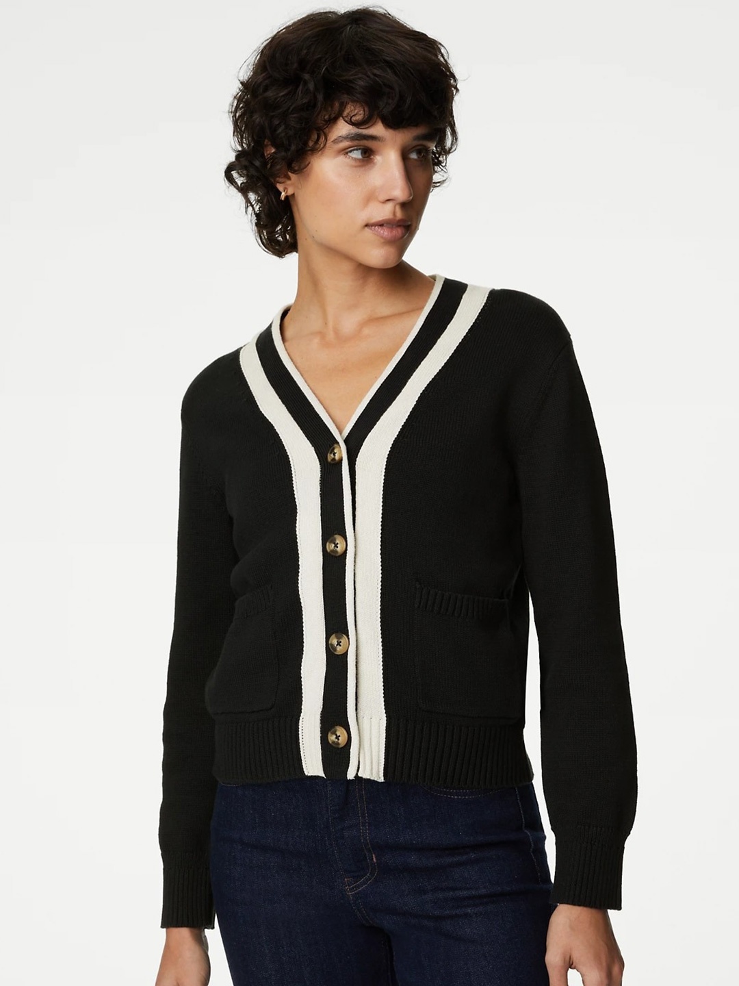 

Marks & Spencer V-Neck Long Sleeves Cardigan, Black