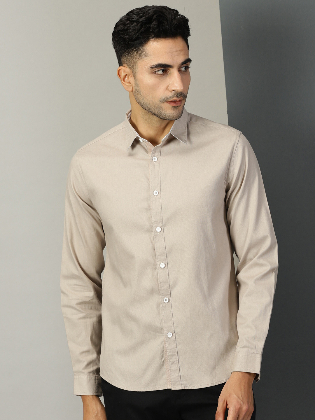 

Thomas Scott Classic Regular Fit Cotton Casual Shirt, Beige