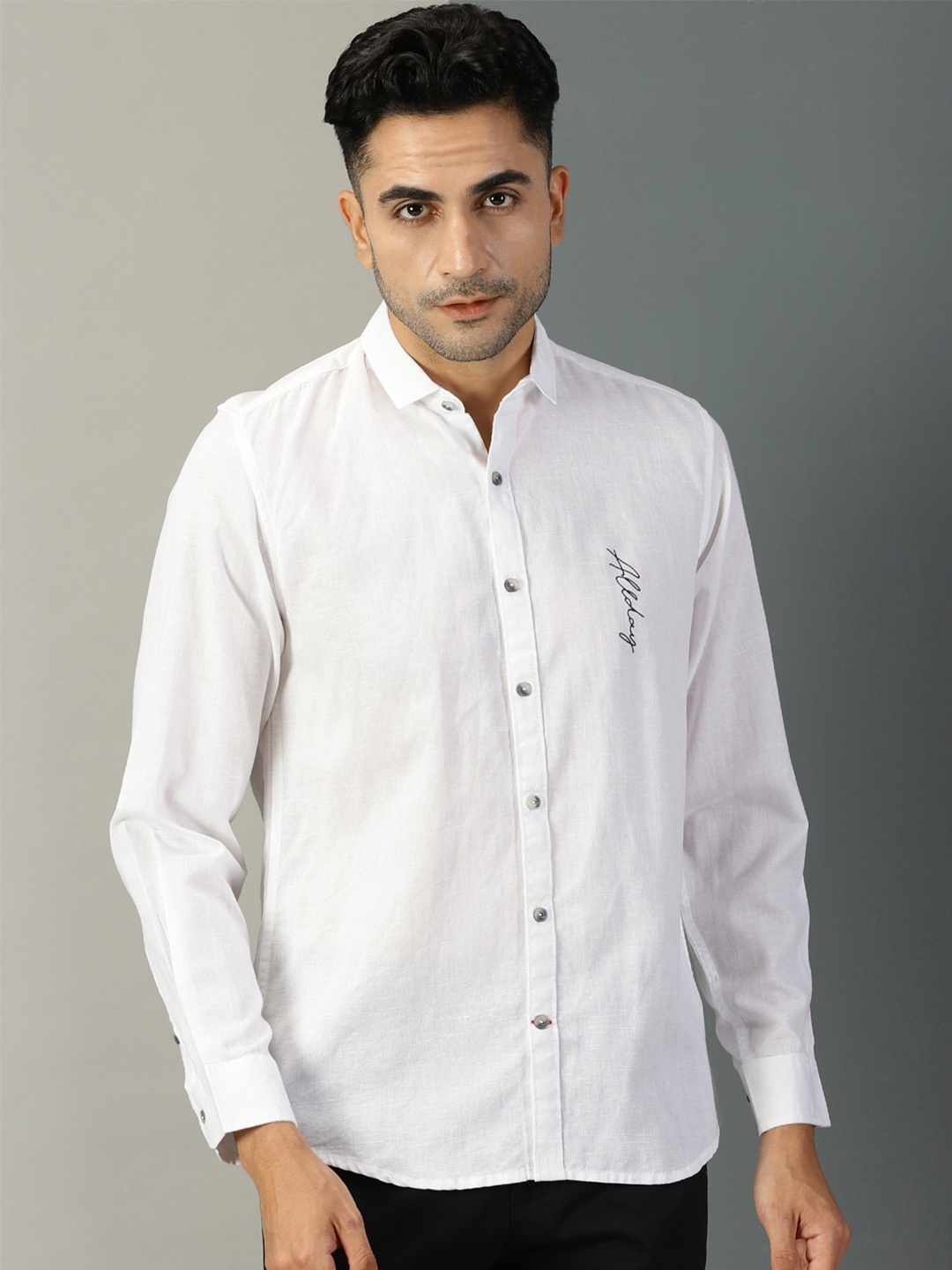 

Thomas Scott Typography Printed Classic Regular Fit Casual Shirt, White