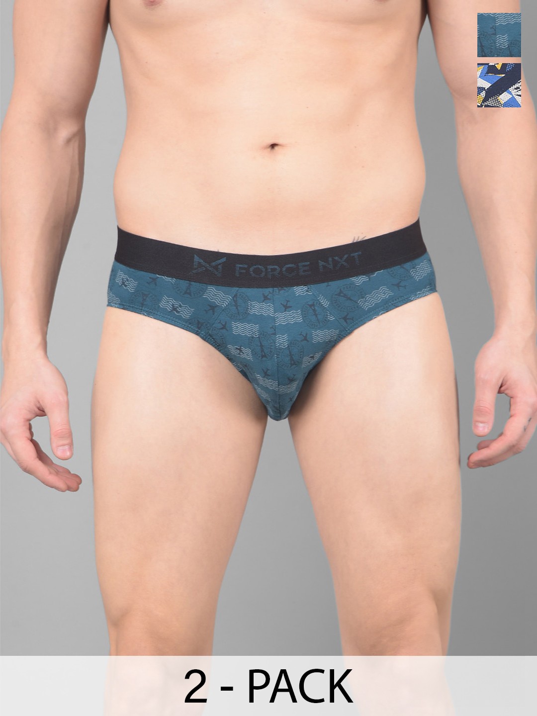 

Force NXT Pack Of 2 Assorted Anti Microbial Basic Briefs MNFL-35P-ASST-C3-PO2